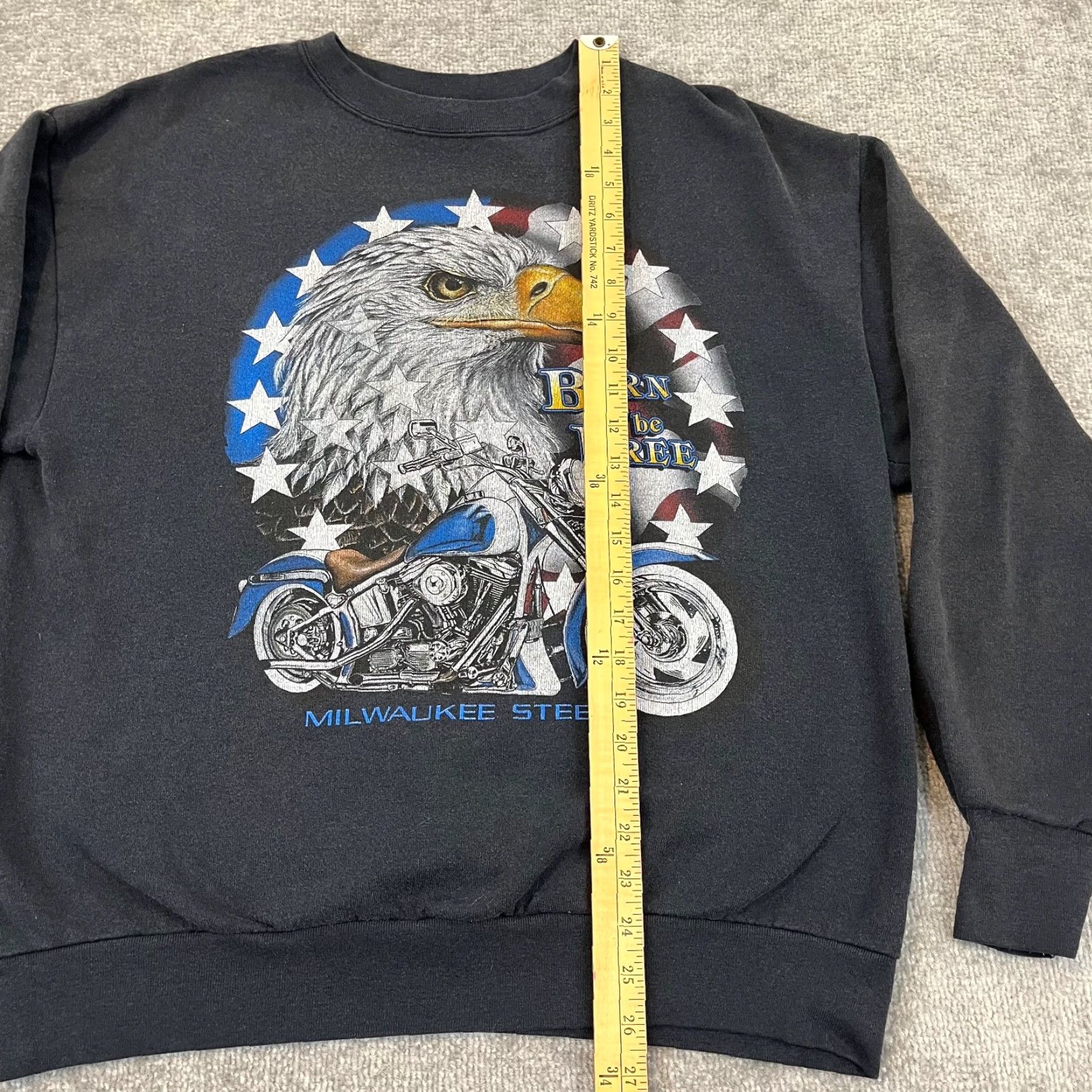Delta VTG HARLEY DAVIDSON Sweatshirt Men XL Motorcycle Eagle Steel Born Free Biker 90s Size US XL / EU 56 / 4 - 4 Thumbnail