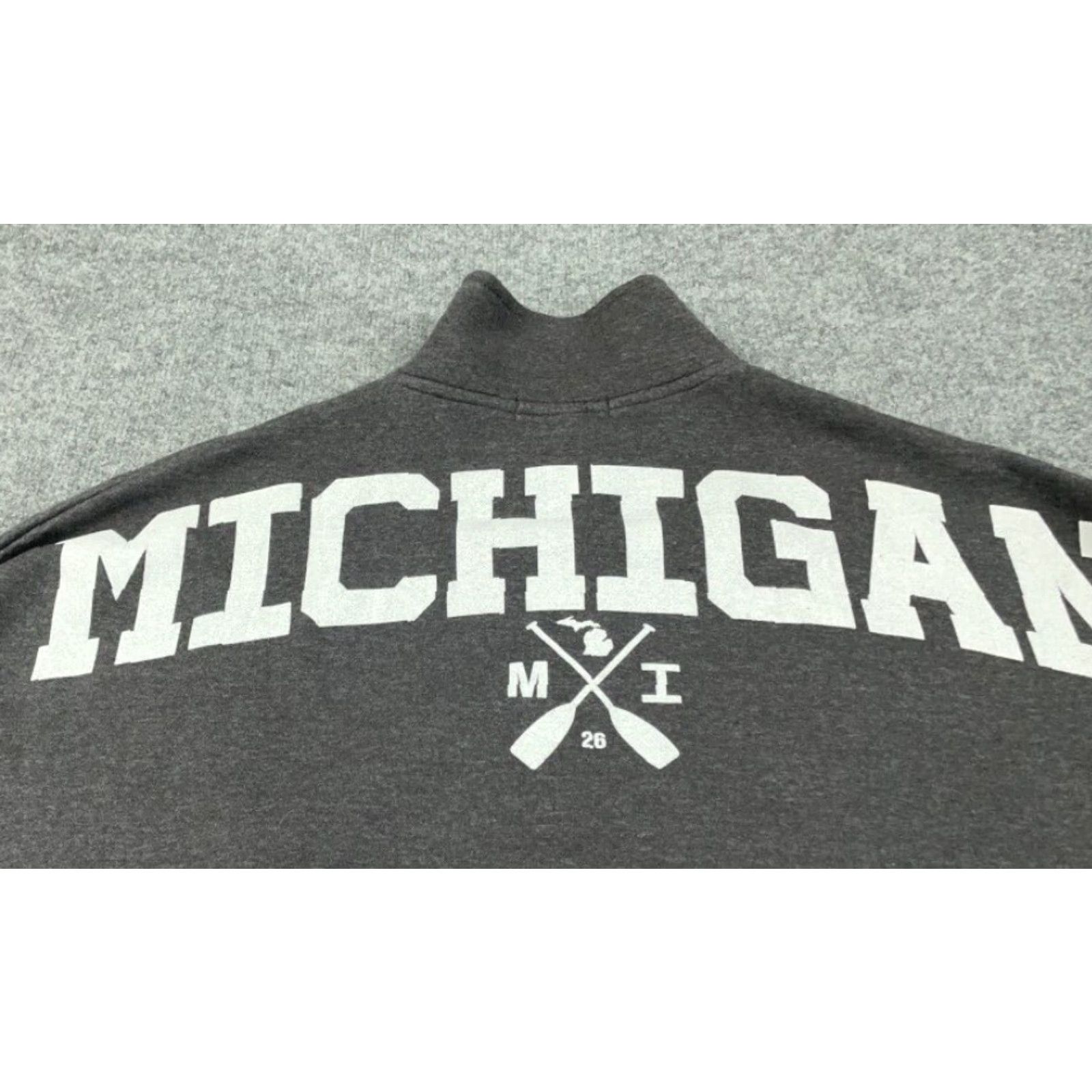 Etro VINTAGE Basix Michigan Rowing Sweatshirt 1/4 Zip Adult Large Gray Cotton Blend Retro 90s Mens Size US L / EU 52-54 / 3 - 6 Thumbnail