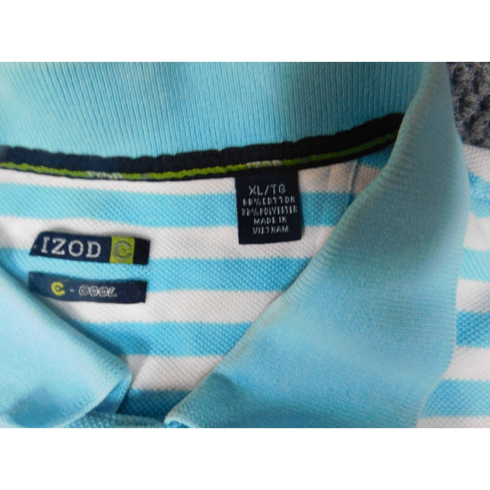Izod IZOD Polo Shirt XL Blue Striped Logo Mens Short Sleeve Collared Classic Golf Shirt Size US XL / EU 56 / 4 - 7 Thumbnail