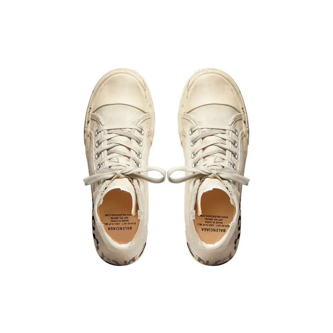 Balenciaga o1mt1gz0924 Paris High Top Graffiti Sneaker in Cream Size US 9 / EU 42 - 9 Thumbnail