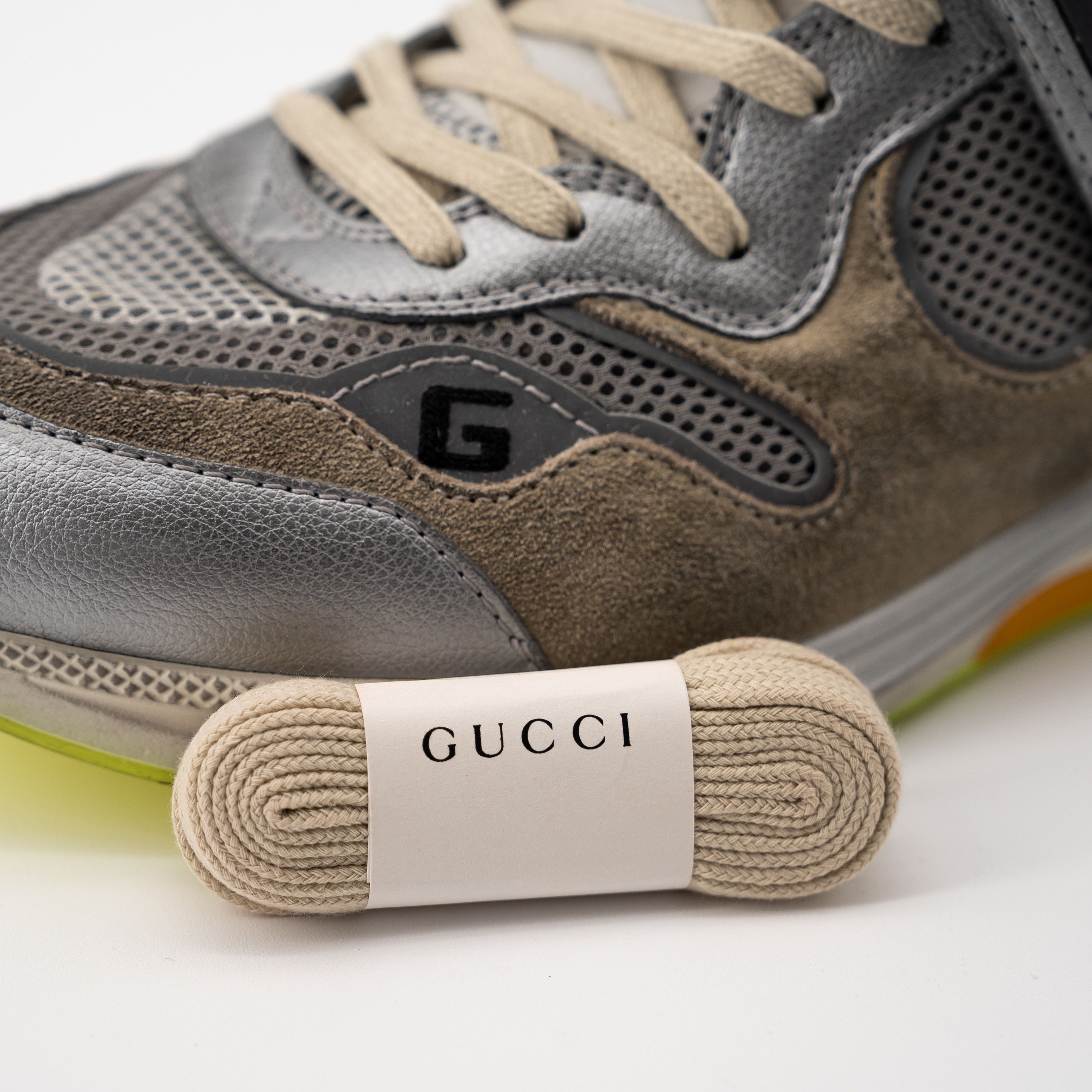 Gucci Size 8G - Gucci Ultrapace Silver Metallic Green sneakers Size US 8.5 / EU 41-42 - 5 Thumbnail