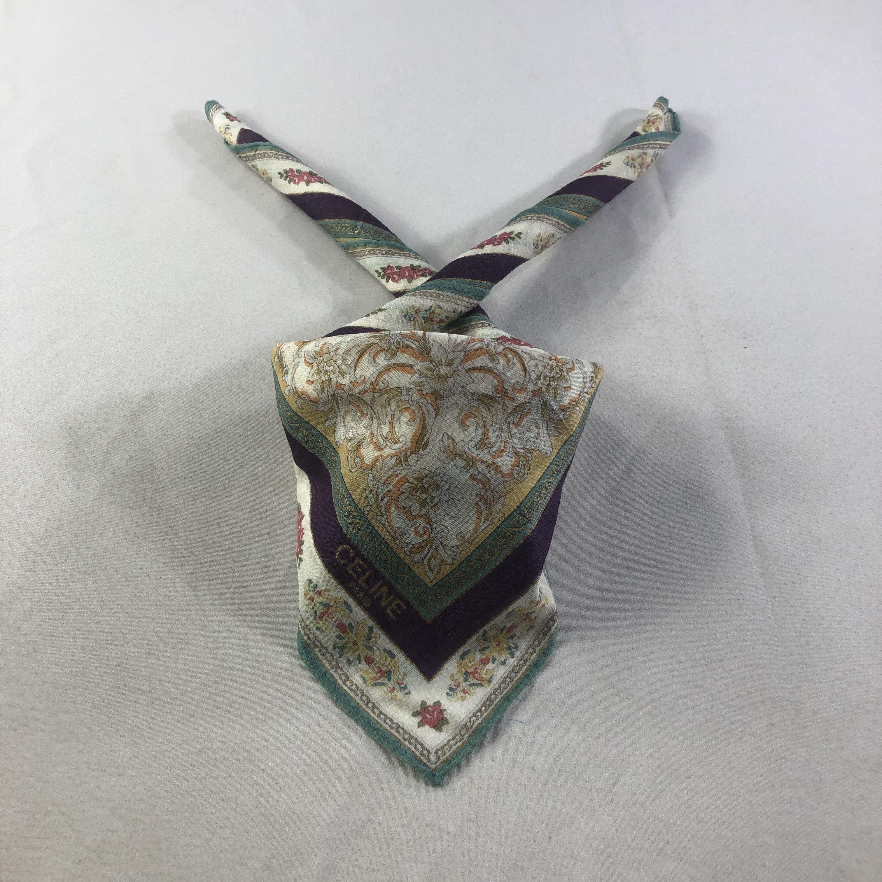 Japanese Brand Celine Baroque Handkerchief Neckerchief Bandana H2302 Size ONE SIZE - 1 Thumbnail
