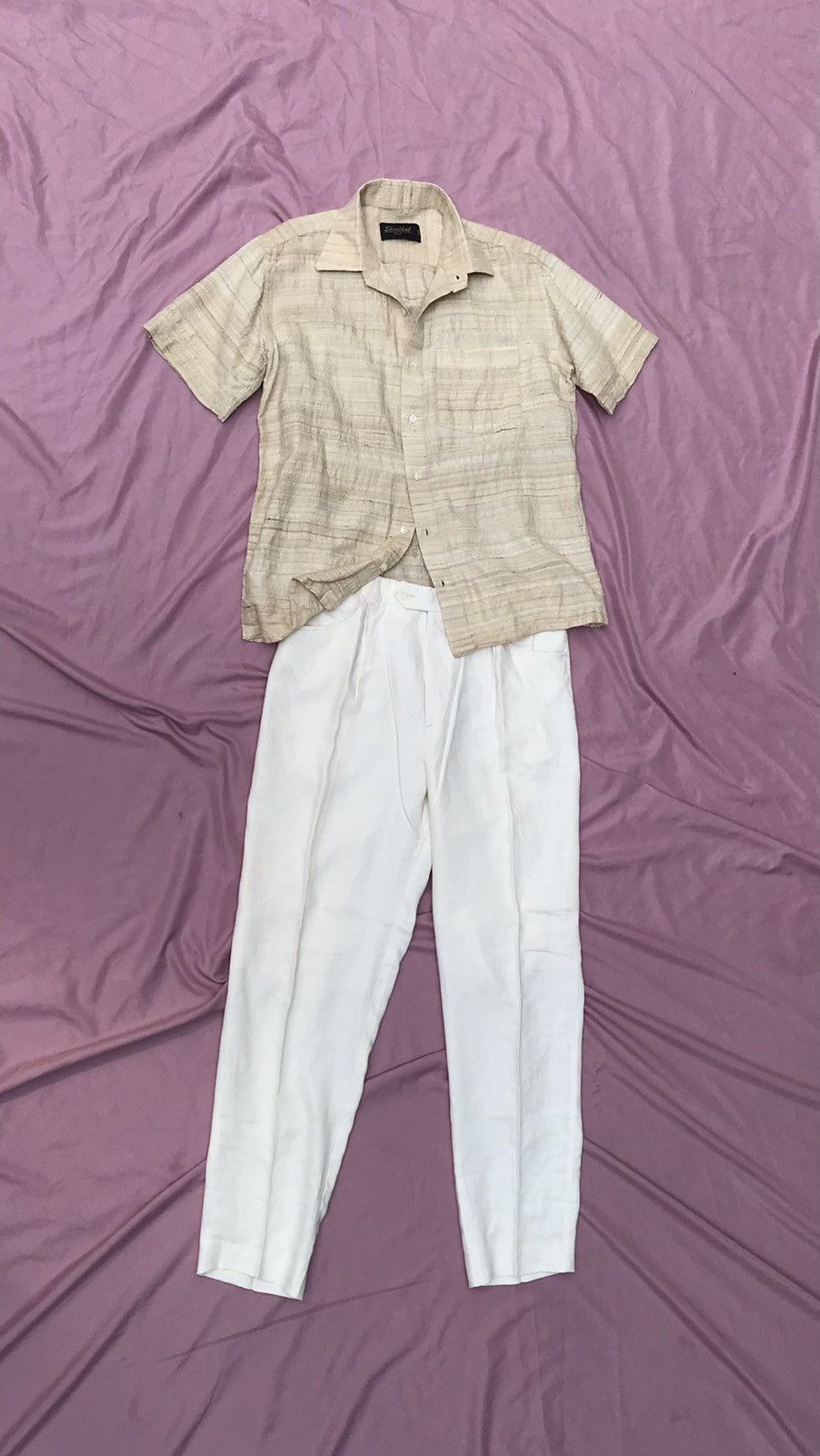 Other PURE RAW SILK TEXTURED CEOPPED SUMMER BUTTON UP Size US S / EU 44-46 / 1 - 2 Thumbnail