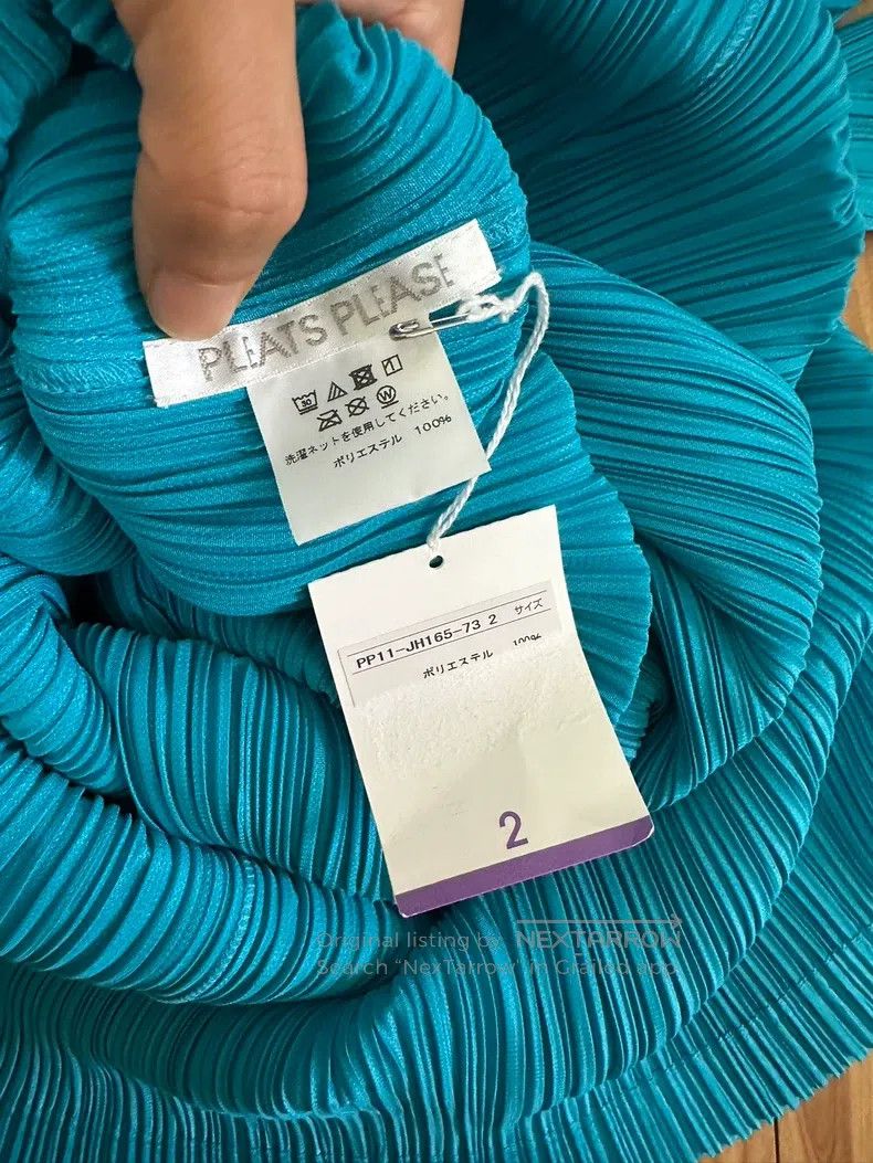Issey Miyake Issey Miyake Lake Blue Pleated Dress Size M / US 6-8 / IT 42-44 - 2 Thumbnail