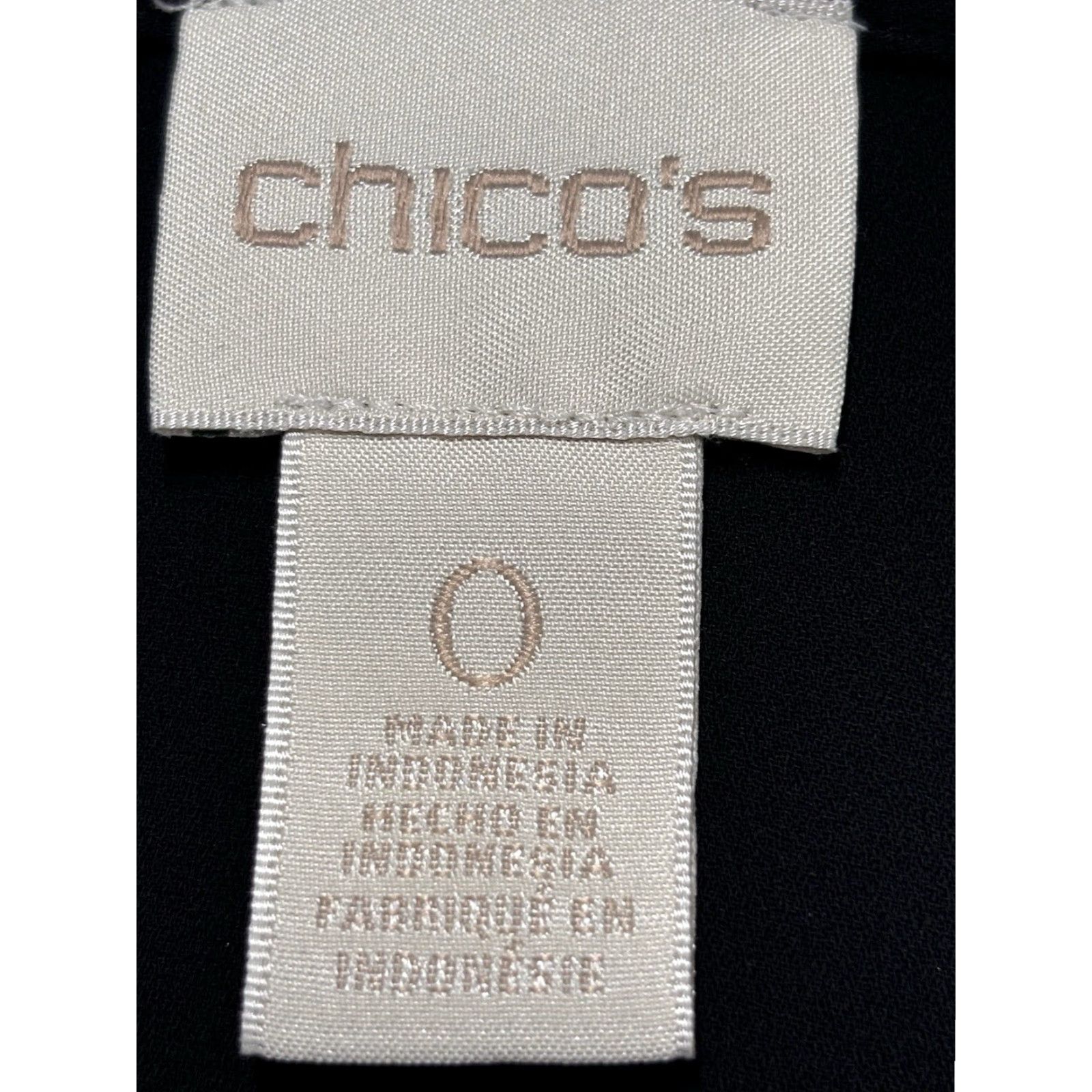 Vintage Chico’s Womens Chiffon Blouse Set 2 Pc Layered Cami Black Sz 0 US Small Patch? Size S / US 4 / IT 40 - 7 Thumbnail