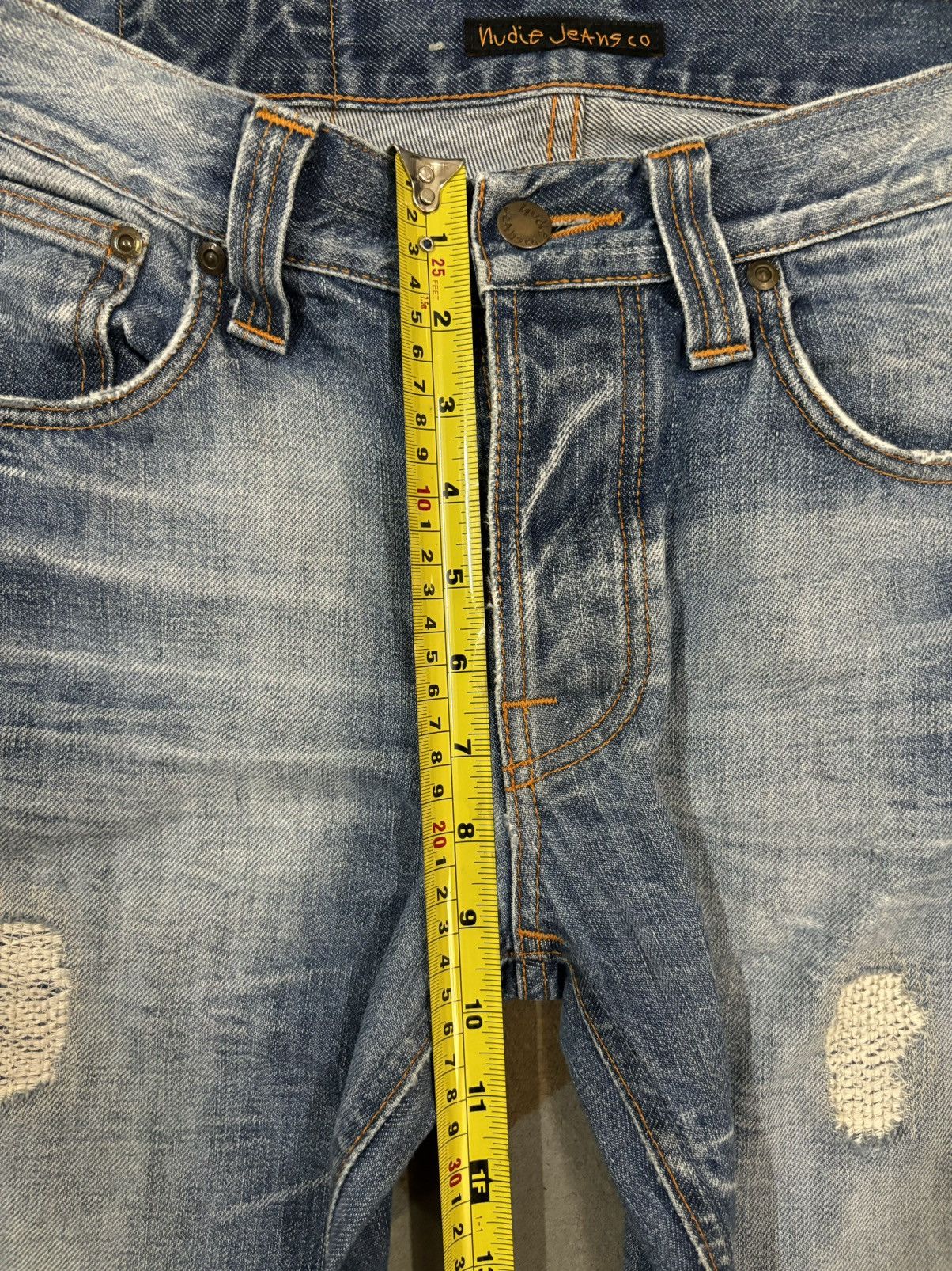 Nudie Jeans Vintage Nudie Whiskers Blue Washed Distressed Grunge Jeans Size US 29 - 17 Thumbnail