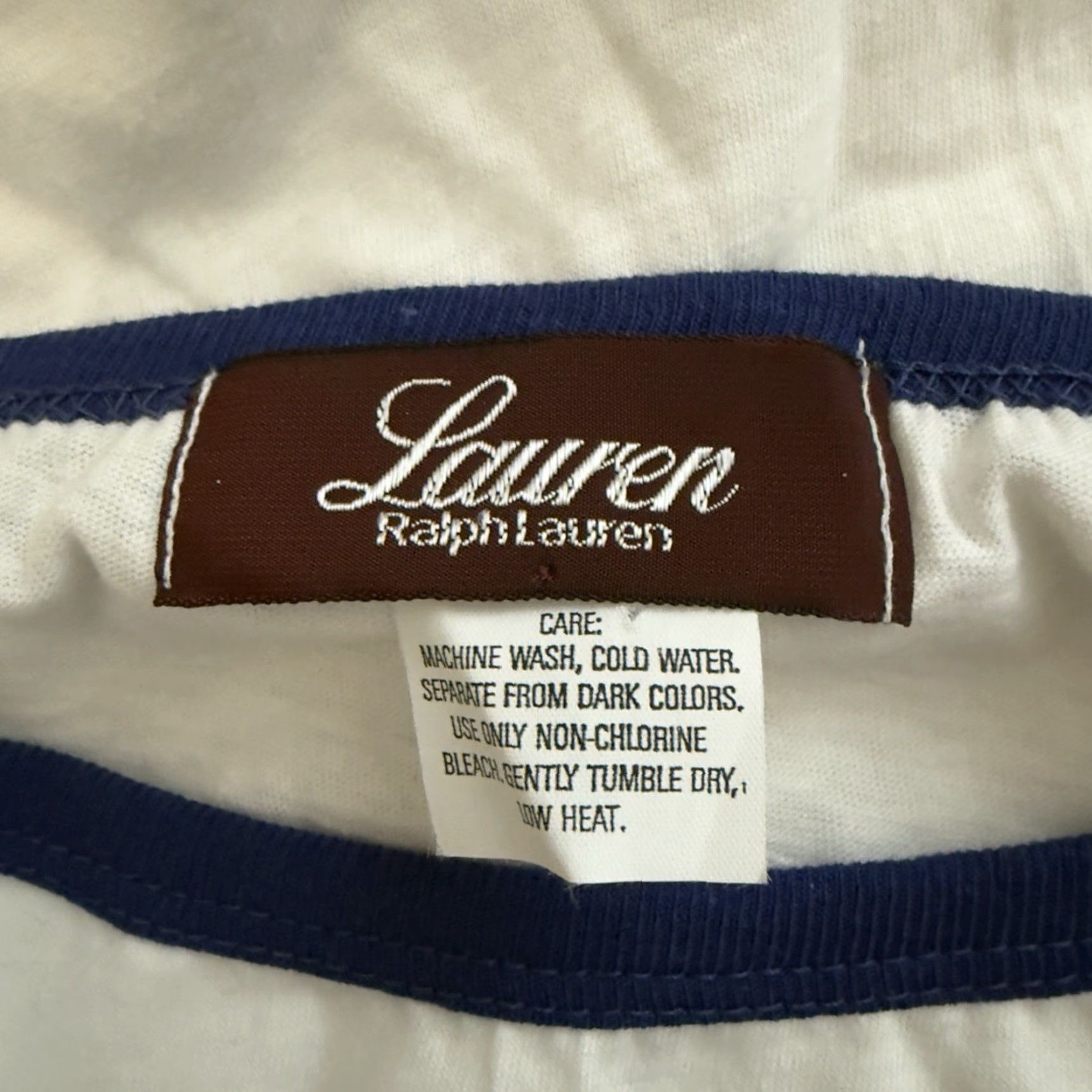 Ralph Lauren VTG Lauren Ralph Lauren Pocket Ringer Tee Mens One Size White Pockets Stitch T-Shirt One Size Size ONE SIZE - 4 Thumbnail