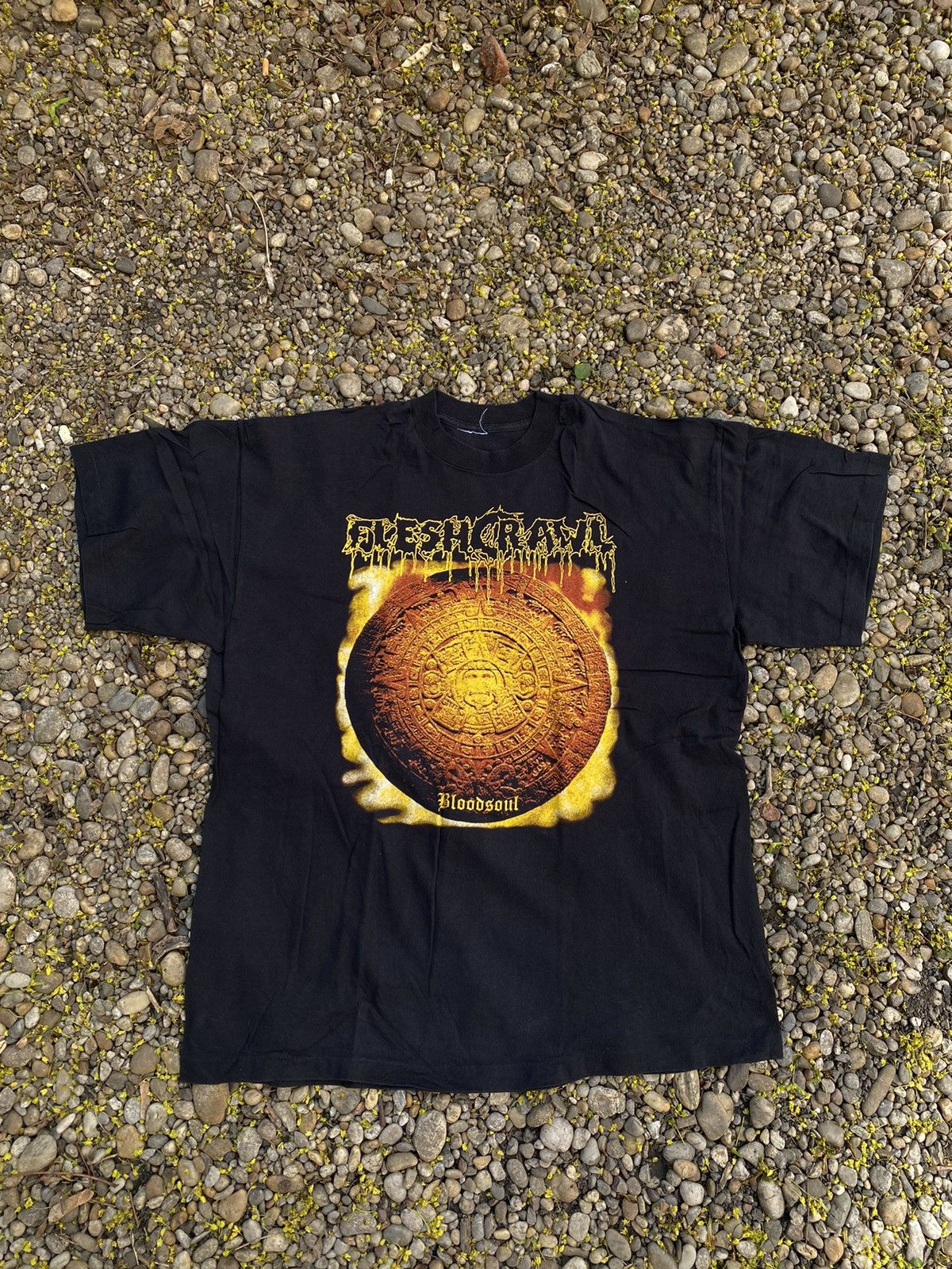 Band Tees × Vintage Vintage 1996 Fleshcrawl Bloodsoul Death Single Stitch Tee Size US XL / EU 56 / 4 - 1 Thumbnail