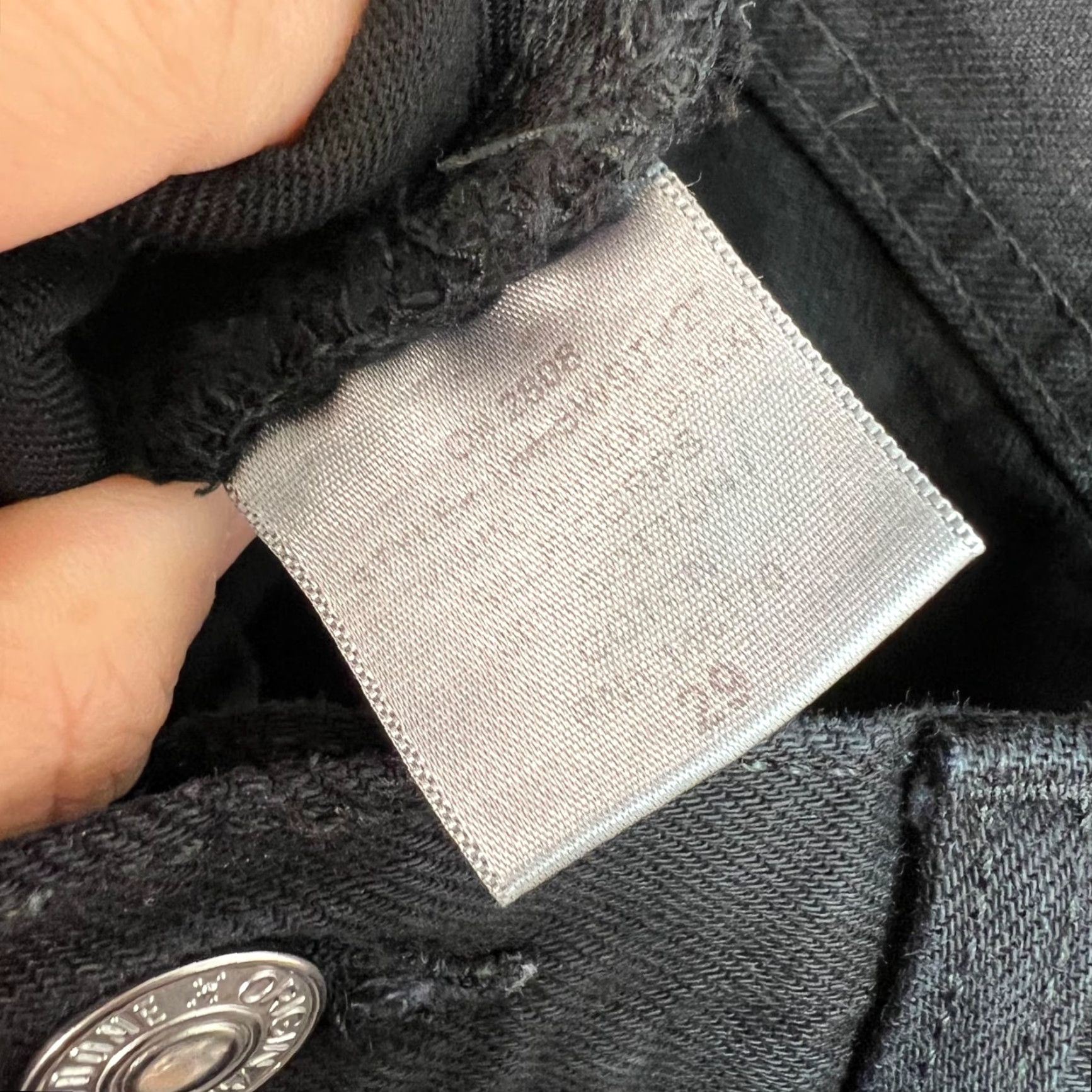 RE/DONE Re/Done Originals Womens 29 Black High-Waist Straight-Leg Jeans W/ Frayed Hem - 5-Pocket Denim Cotton Blend Button Rise High Vintage No Size 29" - 4 Thumbnail