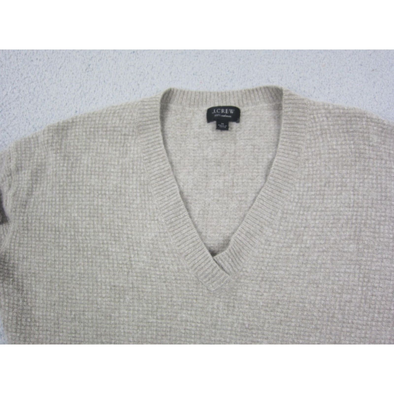 J.Crew J.CREW Sweater Womens M Green 100% Cashmere V-Neck Cropped 90s Vintage Cropped Pullover Shirt Women Size M / US 6-8 / IT 42-44 - 2 Thumbnail