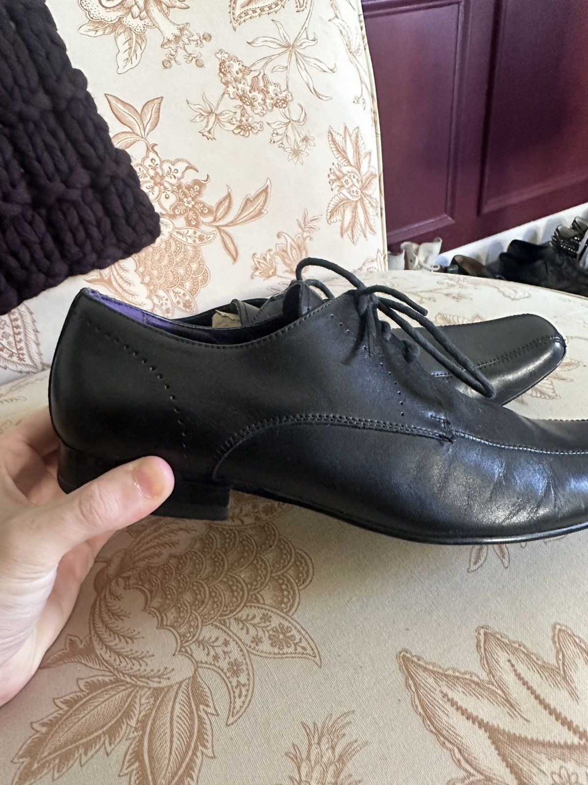 Kurt Geiger Squire square toe black leather derby shoes Size US 9 / EU 42 - 6 Thumbnail
