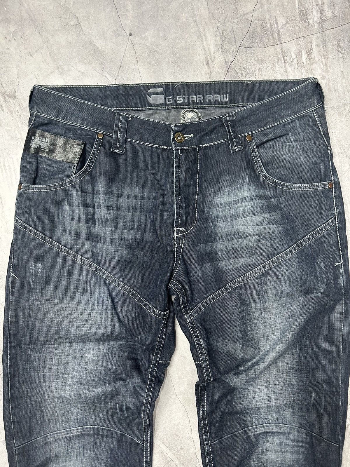G-Star × Vintage G-Star Raw Denim Jeans Pants Trousers Big Logo Cargo Baggy Size US 34 / EU 50 - 3 Thumbnail