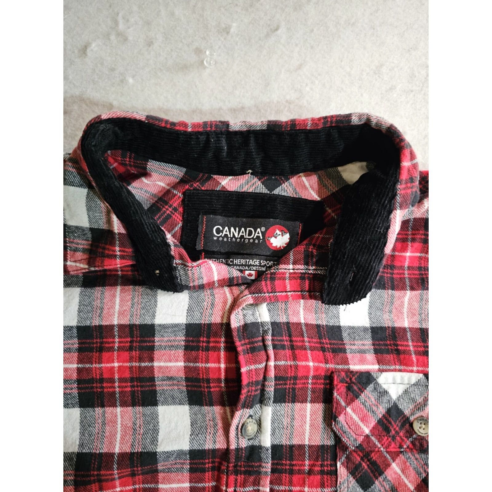 Vintage Canada Weather Gear Shirt Womens Sz Small Red/Blk Long Sleeve Button-Up Plaid Flannel 100% Cotton Casual Size S / US 4 / IT 40 - 3 Thumbnail