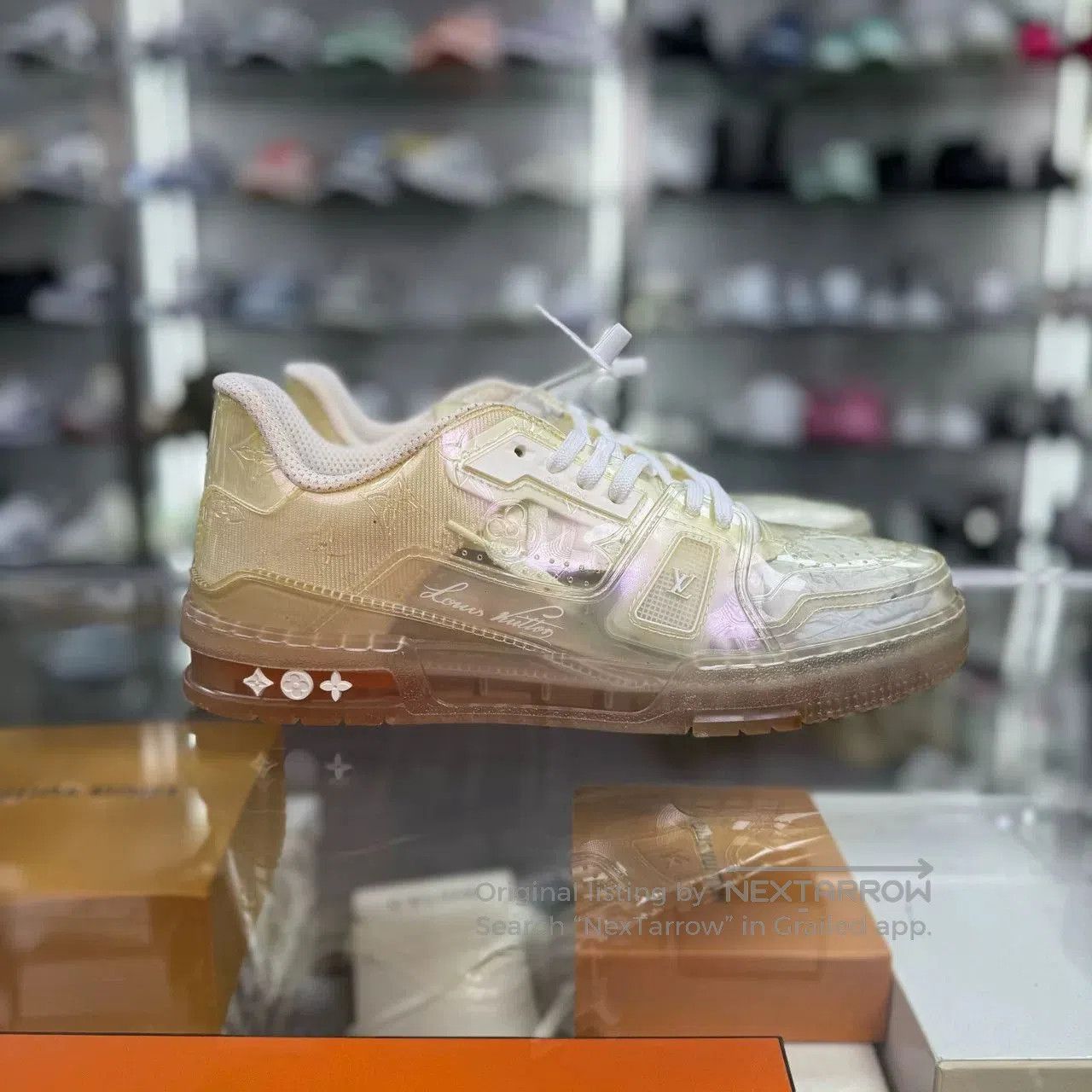 Louis Vuitton lv trainer transparent white uk7.5. Size US 8.5 / EU 41-42 - 4 Thumbnail