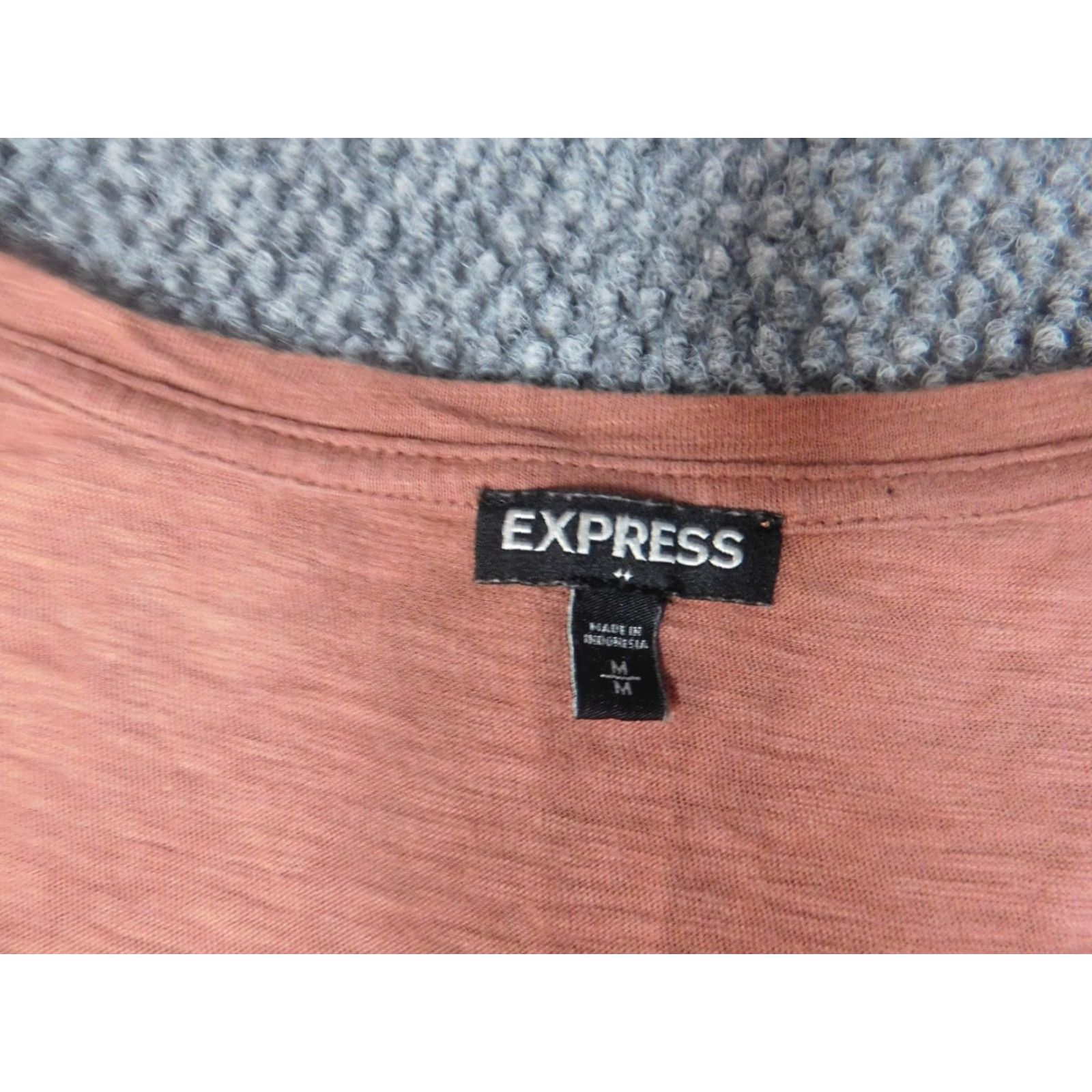 Express Express Blouse Womens Medium pink pullover stretch solid collar short sleeve casual Polyester Regular Basic Ladies M Stretch Size M / US 6-8 / IT 42-44 - 4 Thumbnail