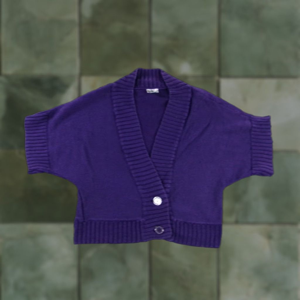 Worthington Worthington Shrug Women L Purple Button 90s Preppy Knit Shrug Shirt/Jumper Cozy Everyday Layering Women Size ONE SIZE - 1 Thumbnail