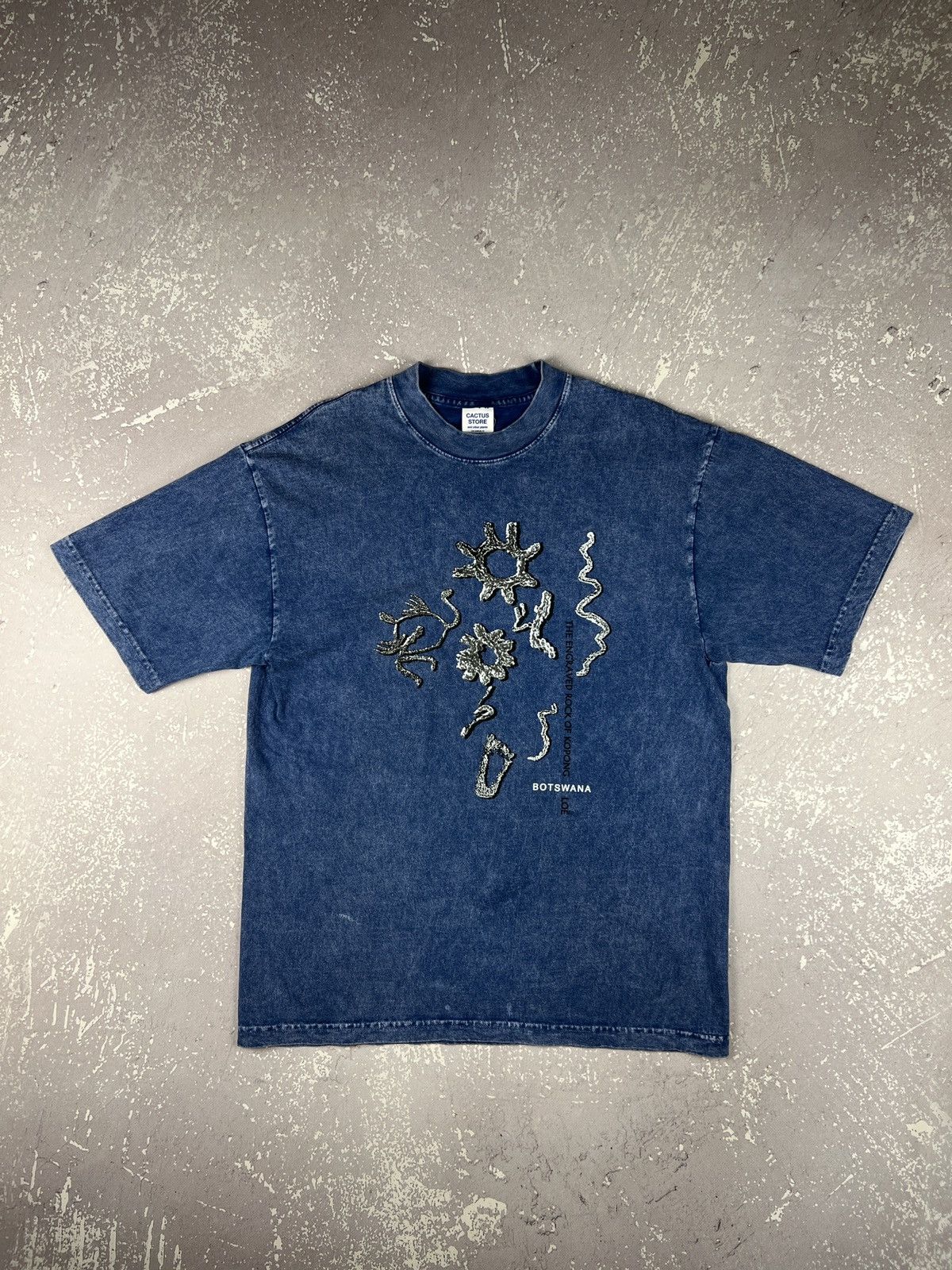 Cactus Store LA Cactus Store LA The Engraved Rock Washed Denim T Shirt Size US M / EU 48-50 / 2 - 1 Thumbnail