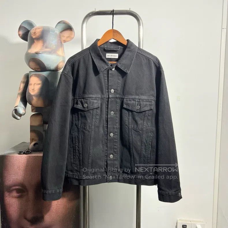 Balenciaga Crystal Logo Denim Jacket