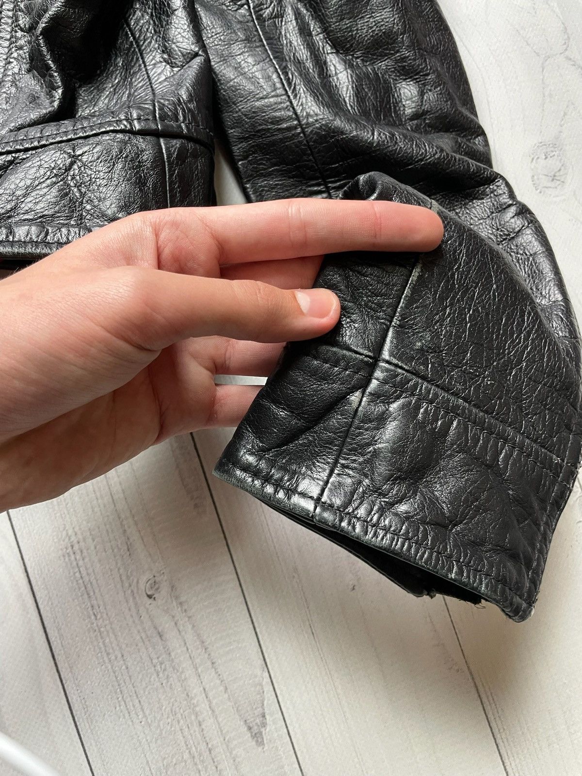 Superdry × Vintage Vintage SuperDry leather jacket women size L Size L / US 10 / IT 46 - 4 Thumbnail