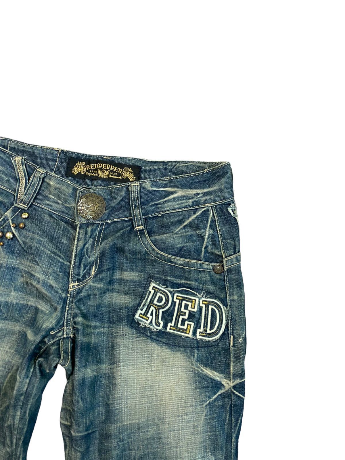 Japanese Brand Famous Fashion REDPEPPER Patches Clawmark Denim Size US 28 / EU 44 - 5 Thumbnail