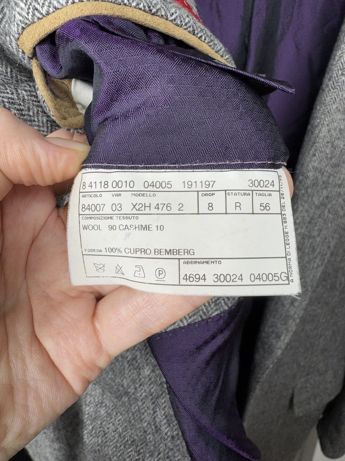 Pal Zileri Pal Zileri Concept grey wool cashmere herringbone blazer Size 46R - 11 Thumbnail