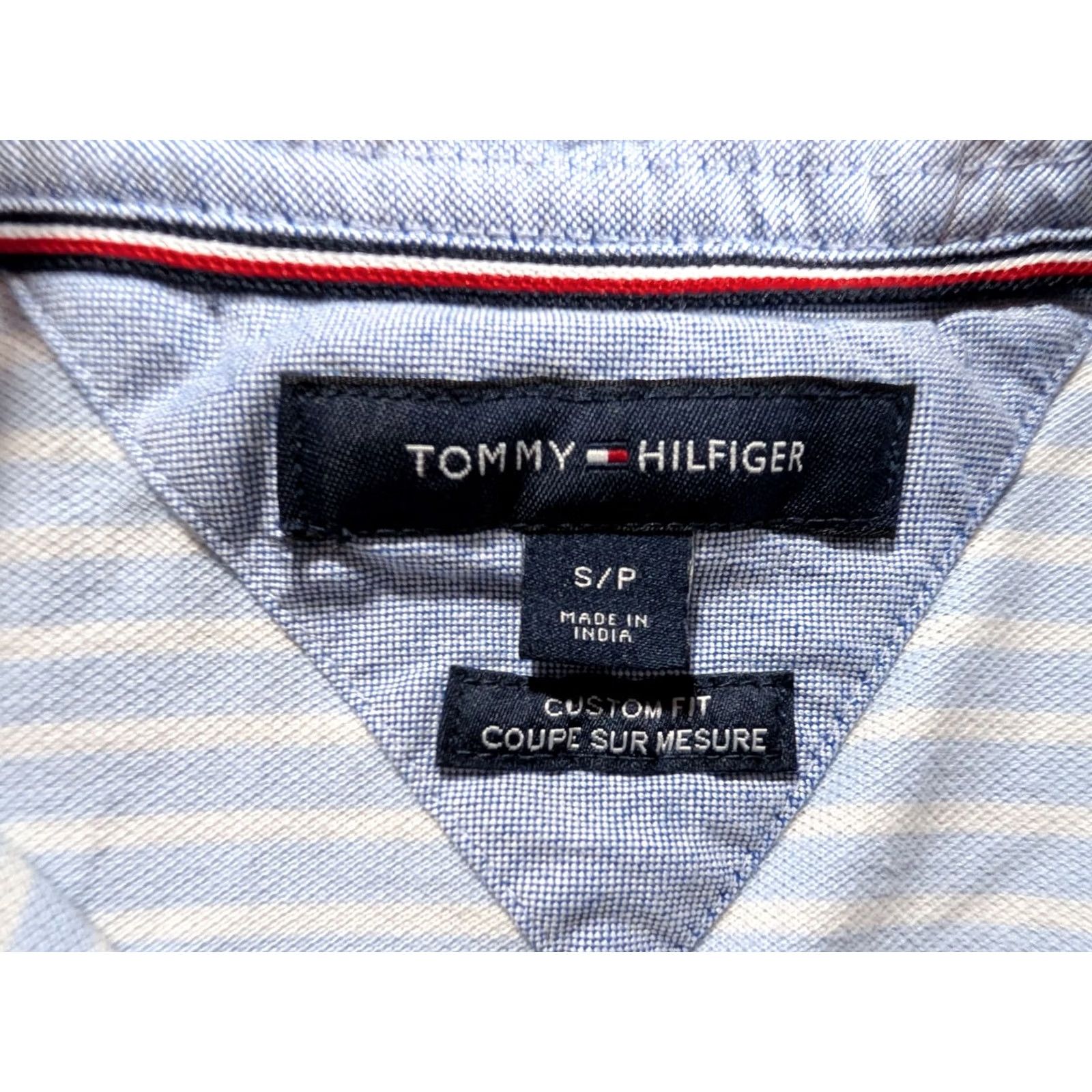 Tommy Hilfiger Tommy Hilfiger Polo Shirt Men's Small Striped Logo Knit 100% Cotton White Blue Logo Polo Mens S Size US S / EU 44-46 / 1 - 3 Thumbnail