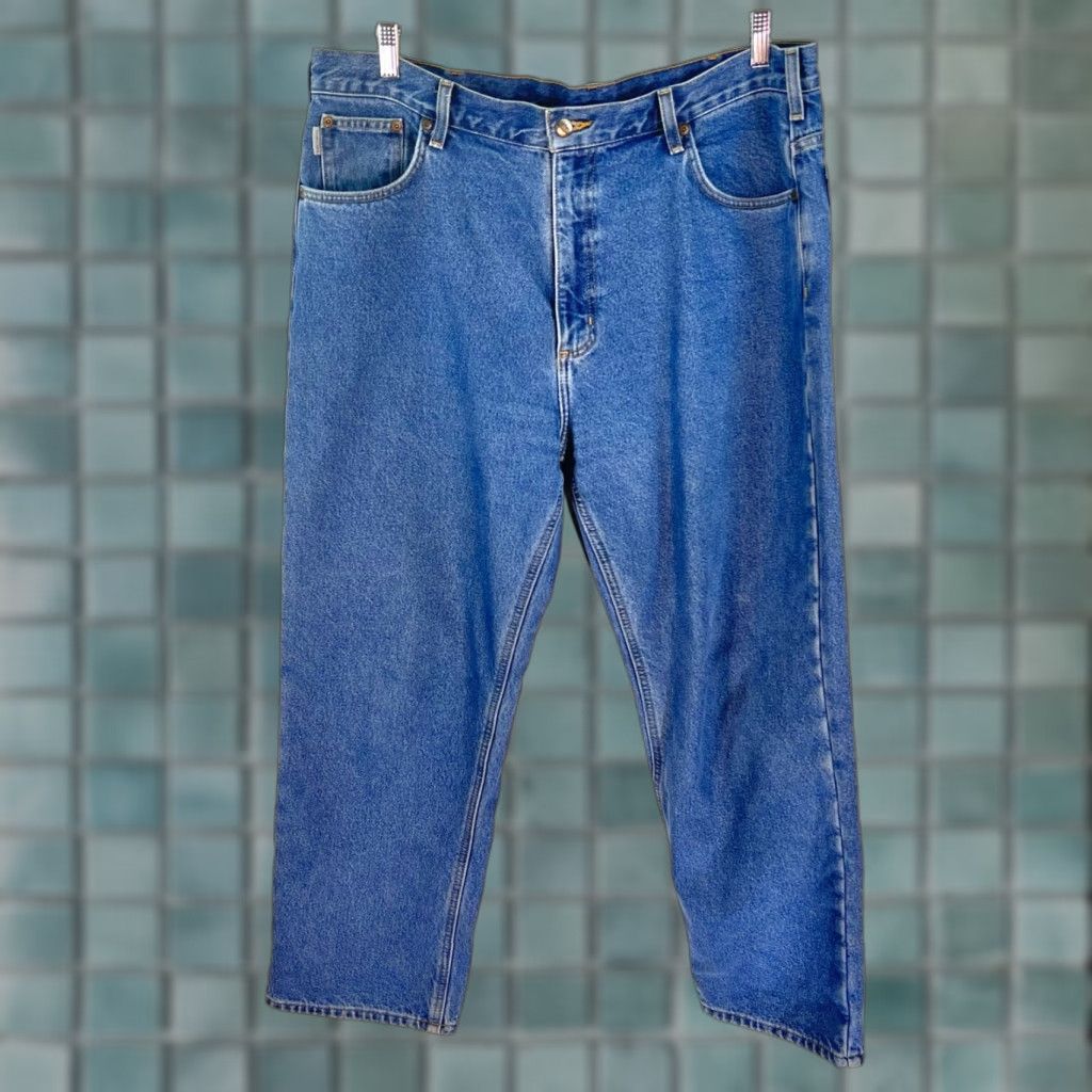 Carhartt Carhartt Jeans Mens 40 Blue Relaxed Dungaree Lined 30in Inseam Work Wear Outdoor 40x30 Denim Cotton Shirt? Size US 40 / EU 56 - 1 Thumbnail