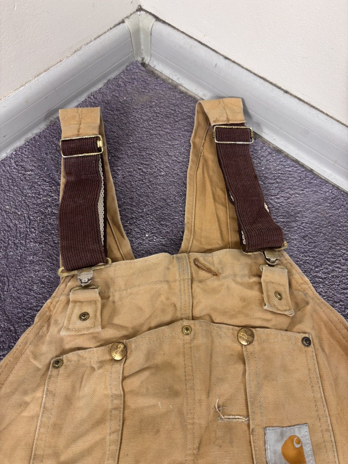 Carhartt Vintage Carhartt Bib Overalls Double Knee Brown Duck Canvas Size US 44 / EU 60 - 14 Thumbnail
