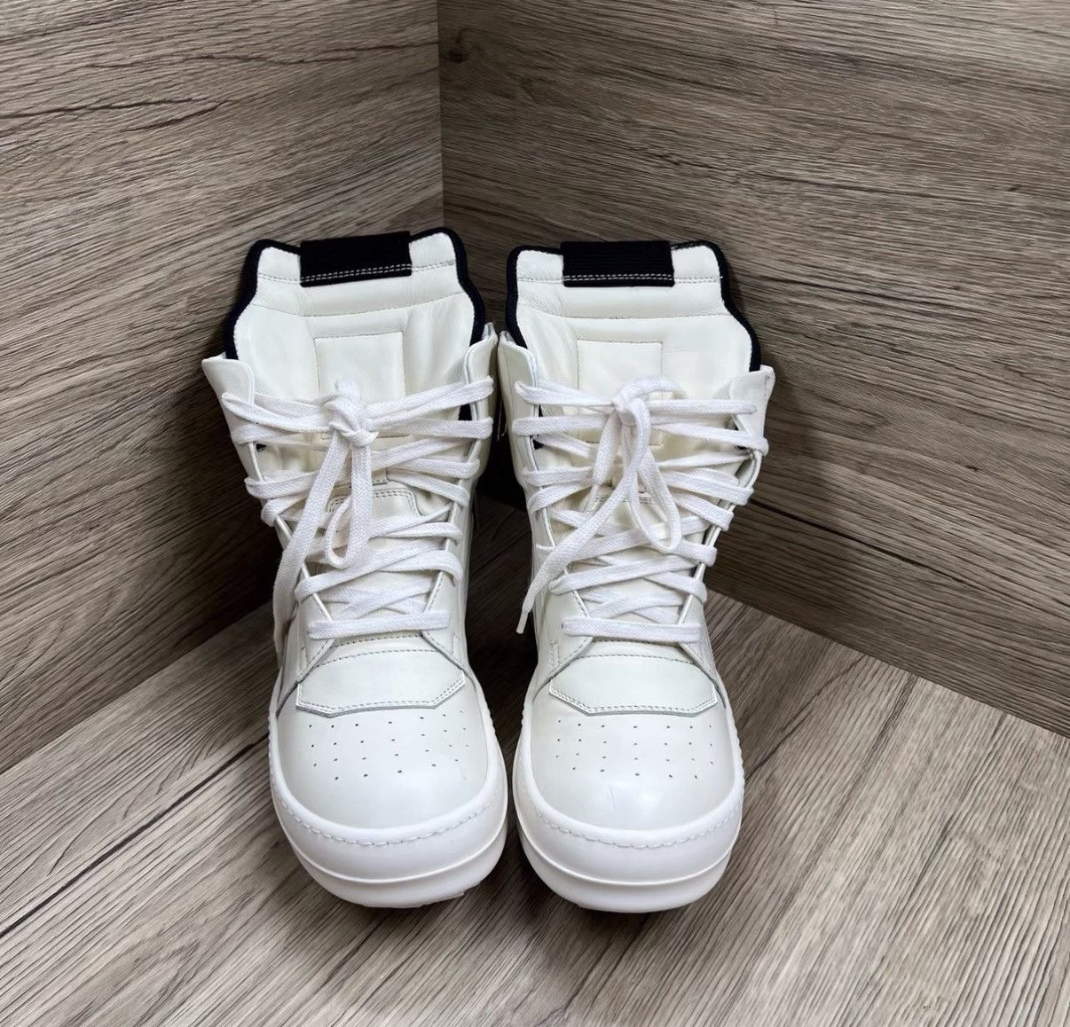 Rick Owens Rick Owens White High-top Sneakers J41 Size US 4.5 / IT 34.5 - 2 Thumbnail