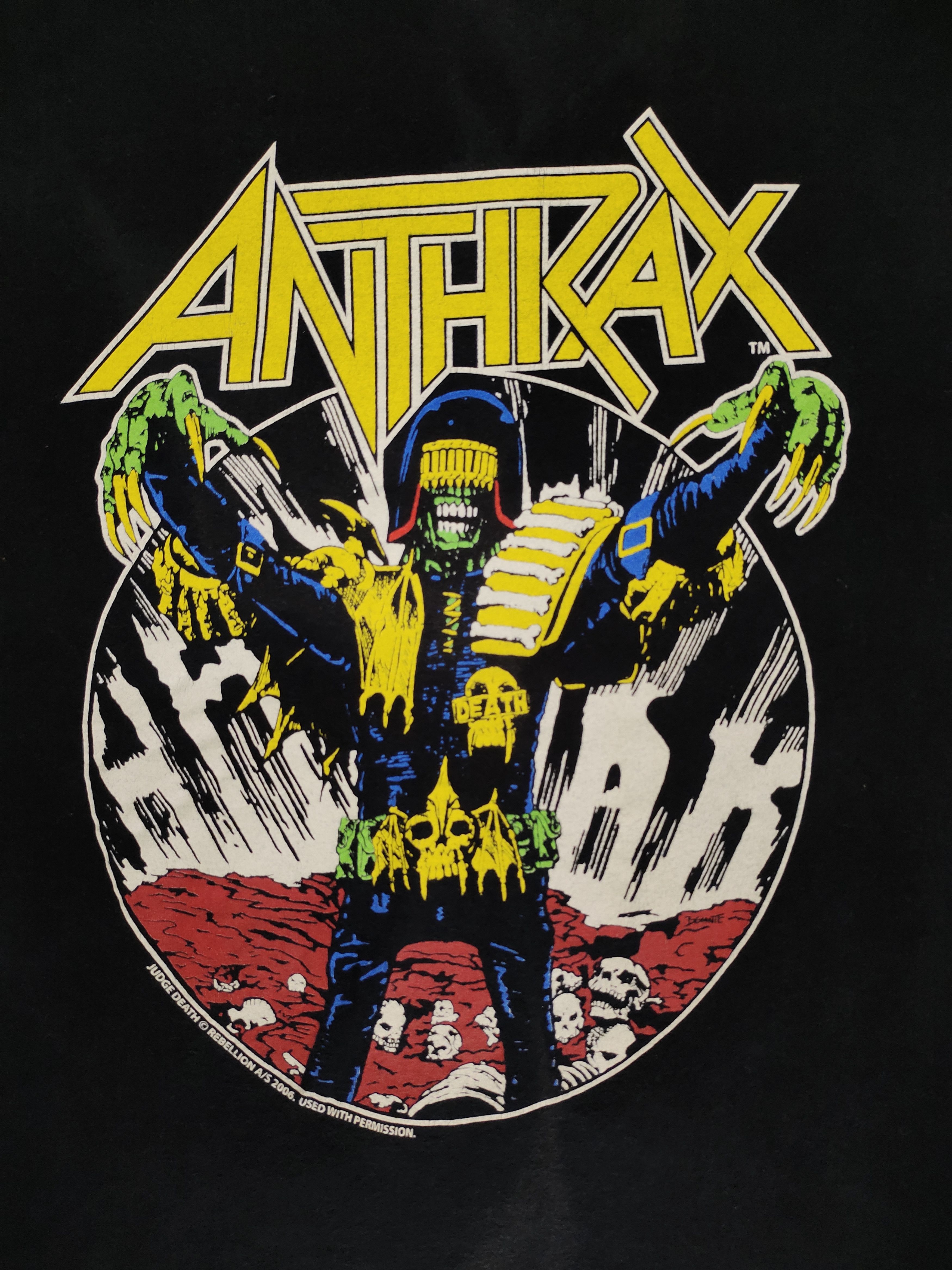 Band Tees 2000s Anthrax Judge Dredd Rebellion A/S 2006 T-Shirt Size US M / EU 48-50 / 2 - 2 Thumbnail