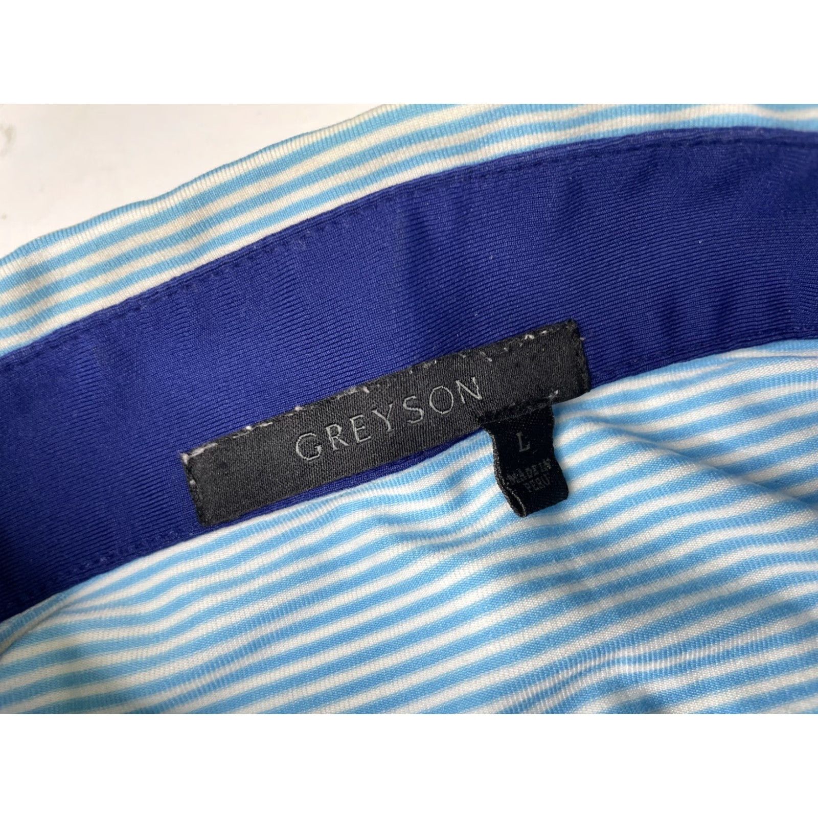 Vintage Greyson Polo Shirt Mens Large Performance Striped Stretch Ridgewood CC Shirt Men L Blue Polo Shirt Golf Breathable Lightweight Stretch Size US L / EU 52-54 / 3 - 3 Thumbnail