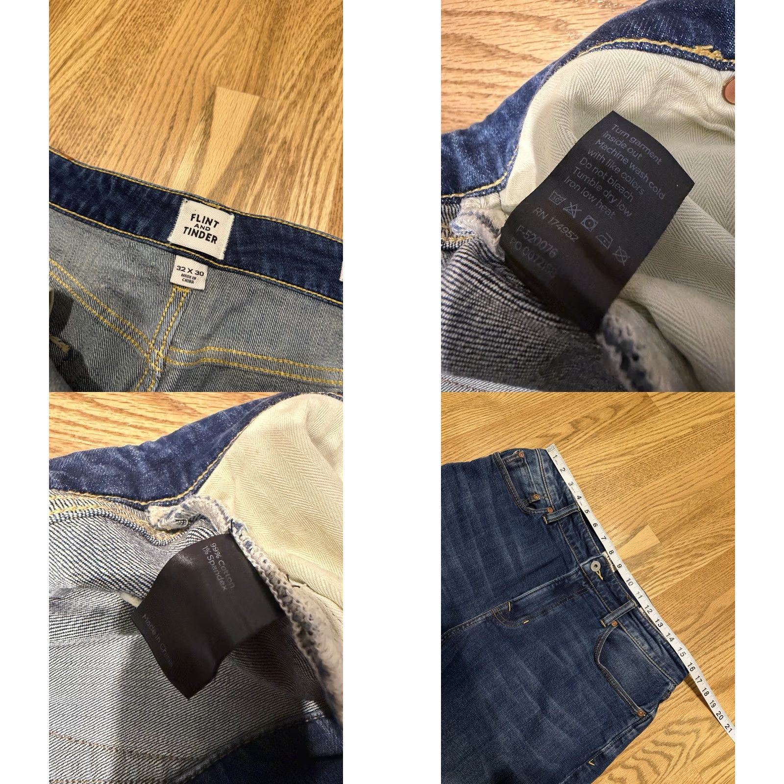 Flint And Tinder Flint And Tinder Jeans Men’s 32x26 Hemmed Athletic Tapered Denim Blue 5-Pocket Slim Fit N/A Size US 32 / EU 48 - 8 Thumbnail