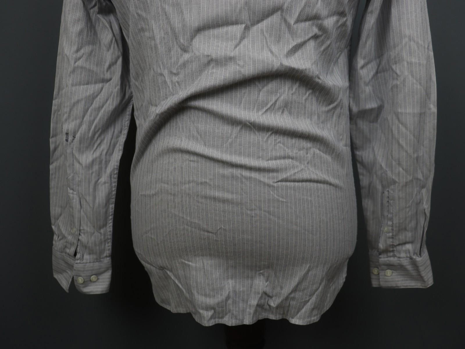 Lacoste Lacoste Gray Pinstriped Cotton Collared Button-Down Shirt Size US M / EU 48-50 / 2 - 12 Thumbnail