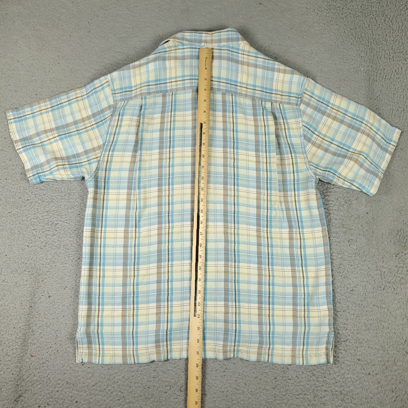 Tommy Bahama Tommy Bahama Shirt Adult M Blue Plaid Silk Blend Short Sleeve Button-Up Beach Tropical Mens Size US M / EU 48-50 / 2 - 4 Thumbnail