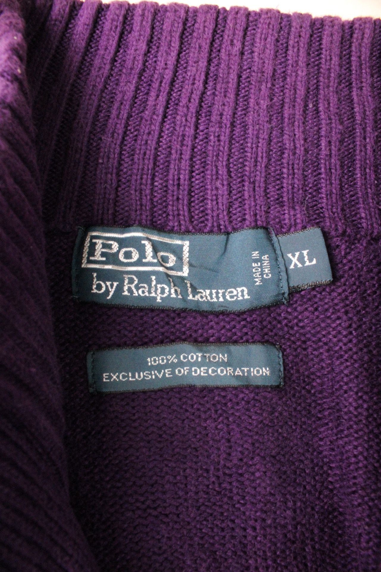 Polo Ralph Lauren Ralph Lauren Quarter Button Cotton Sweater Purple XL Size US XL / EU 56 / 4 - 6 Thumbnail
