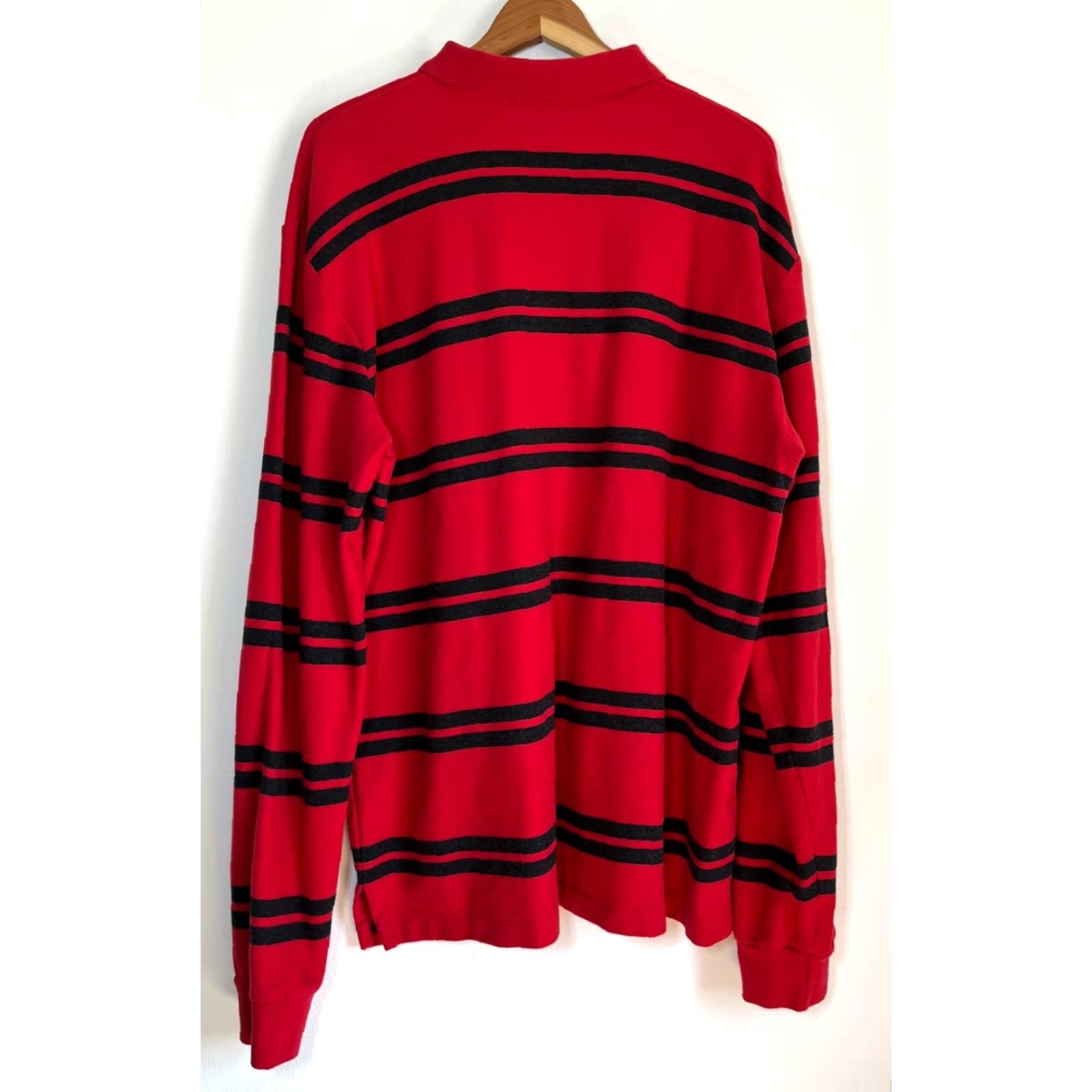 Vintage VINTAGE Lauren Ralph Lauren Men’s Long Sleeve Polo Rugby Shirt Red Striped XL Polo Size US XL / EU 56 / 4 - 2 Thumbnail