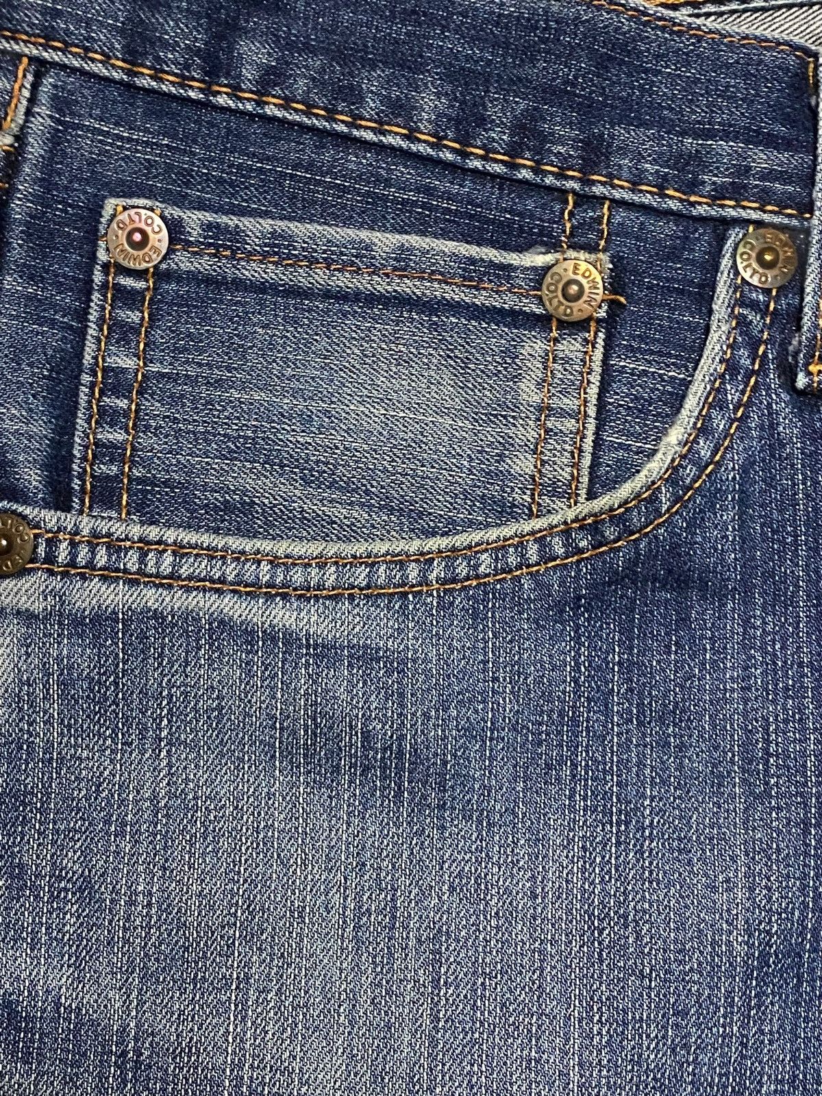 Edwin Vintage Japan Edwin Blue Wash Distressed Slim Jeans Size US 36 / EU 52 - 11 Thumbnail