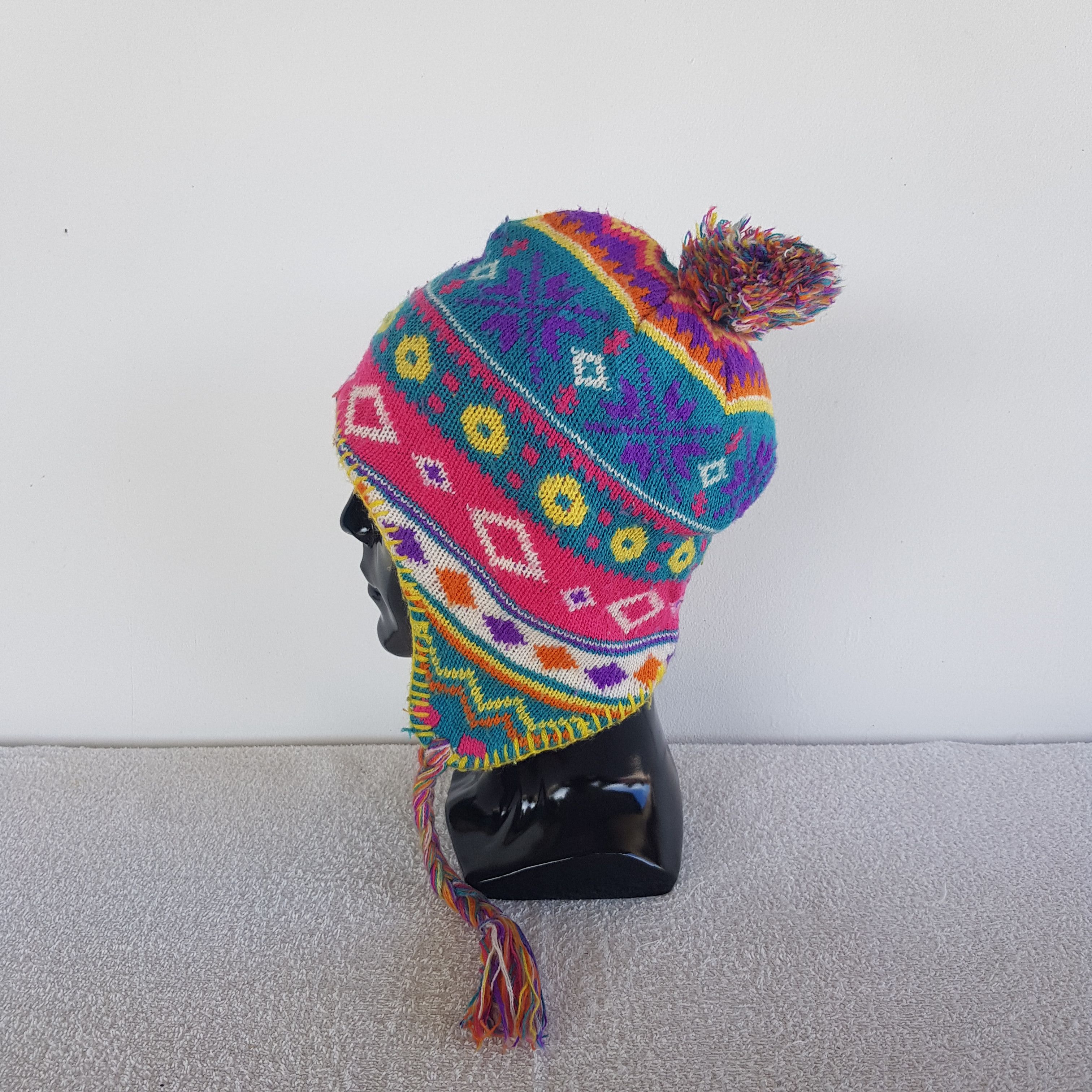 Japanese Brand Vintage Japanese Earflap Beanie Ribbed Knit Snow Caps Hats. Size ONE SIZE - 4 Thumbnail