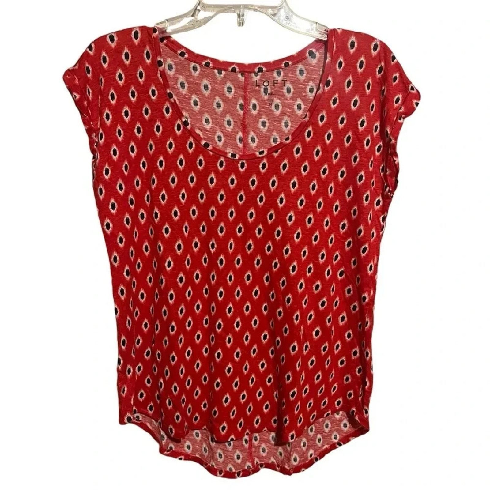 Loft Loft Women's 100% Linen Shirt Size M Red Dot Pattern Size M / US 6-8 / IT 42-44 - 1 Thumbnail