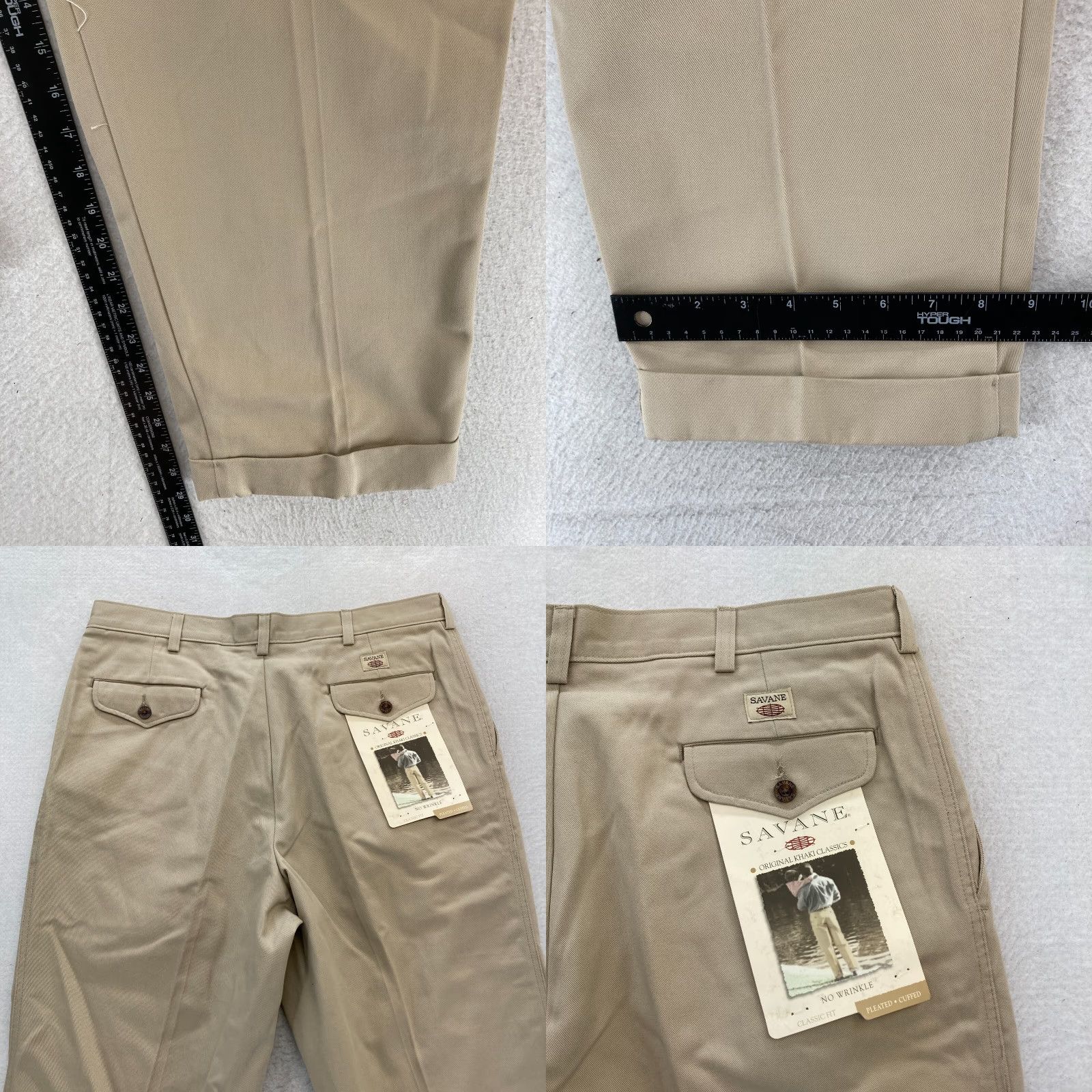 Savane Savane Khaki Pants Mens 36x29 Beige Pleated Classic Tapered Leg Wrinkle Resist Pants Size US 36 / EU 52 - 8 Thumbnail