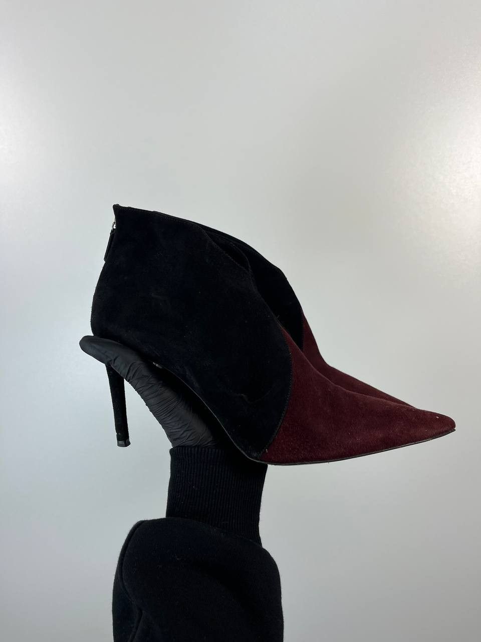 Prada Prada Black Suede Pointed Toe Heels Booties Size 39.5 Size US 9.5 / IT 39.5 - 1 Thumbnail