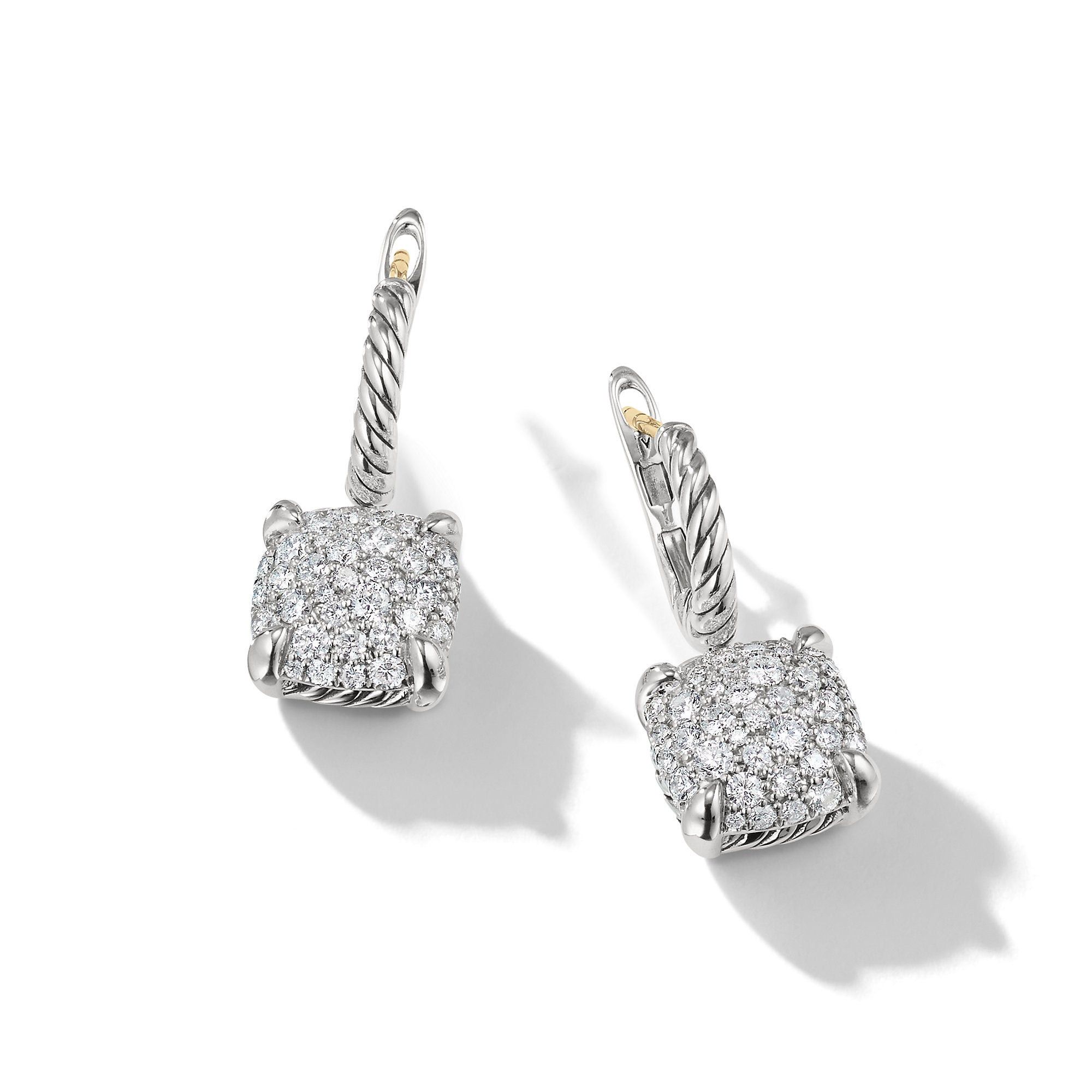David Yurman o1w1db10525 E12865D Earrings in Silver with Pave Diamond Size ONE SIZE - 2 Thumbnail