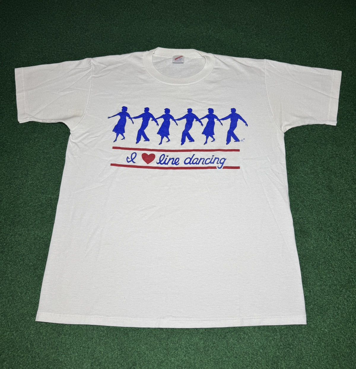 Vintage Vintage 90s I Love Line Dancing Western Dancing T Shirt Size US L / EU 52-54 / 3 - 1 Thumbnail