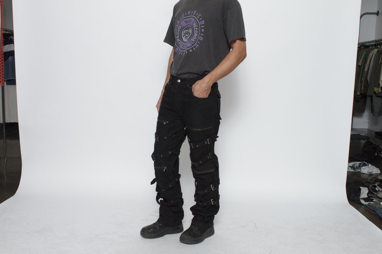 Japanese Brand BLACK TECHNICAL BONDAGE STRAP PANTS BY QUEEN OF DARKNESS Size US 34 / EU 50 - 2 Thumbnail