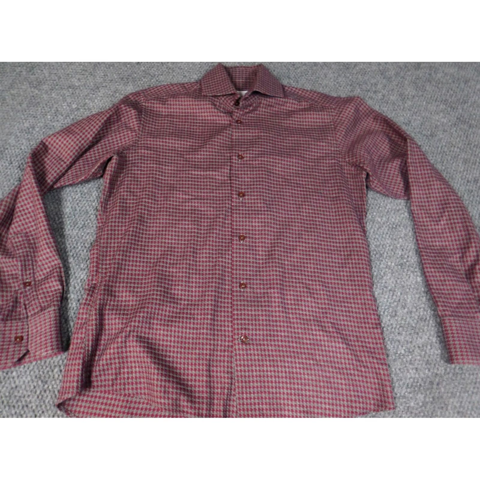 Vintage Diverso London Mens Shirt Medium Red Button-Down Knit Plaid Long Sleeve Regular with Pockets Size US M / EU 48-50 / 2 - 2 Thumbnail