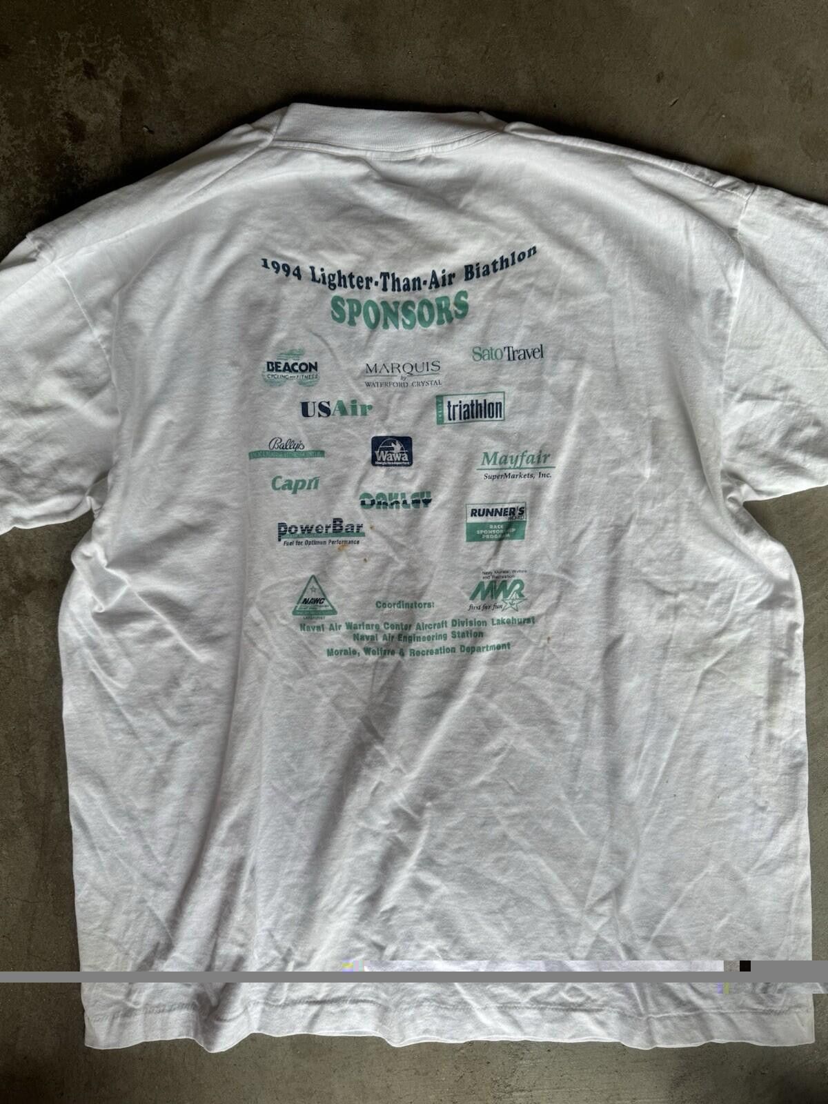 Fruit Of The Loom Vintage 90s Single stitch Navy Biathlon T-Shirt XL Back Hit Size US XL / EU 56 / 4 - 5 Thumbnail