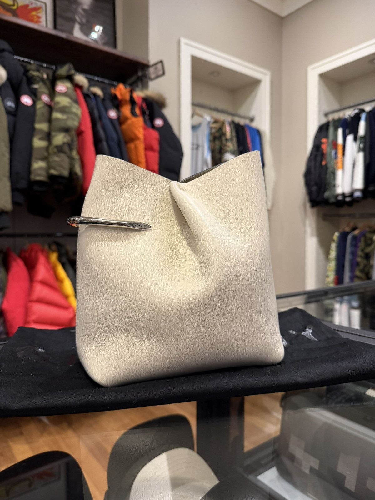 Givenchy Givenchy Pinch Soft Leather Pouch Bucket Bag Size ONE SIZE - 1 Thumbnail