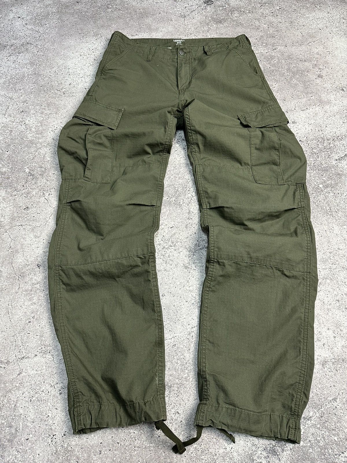 Carhartt × Vintage Vintage Carhartt Cargo Distressed Pants Faded Green Y2K Size US 30 / EU 46 - 7 Thumbnail