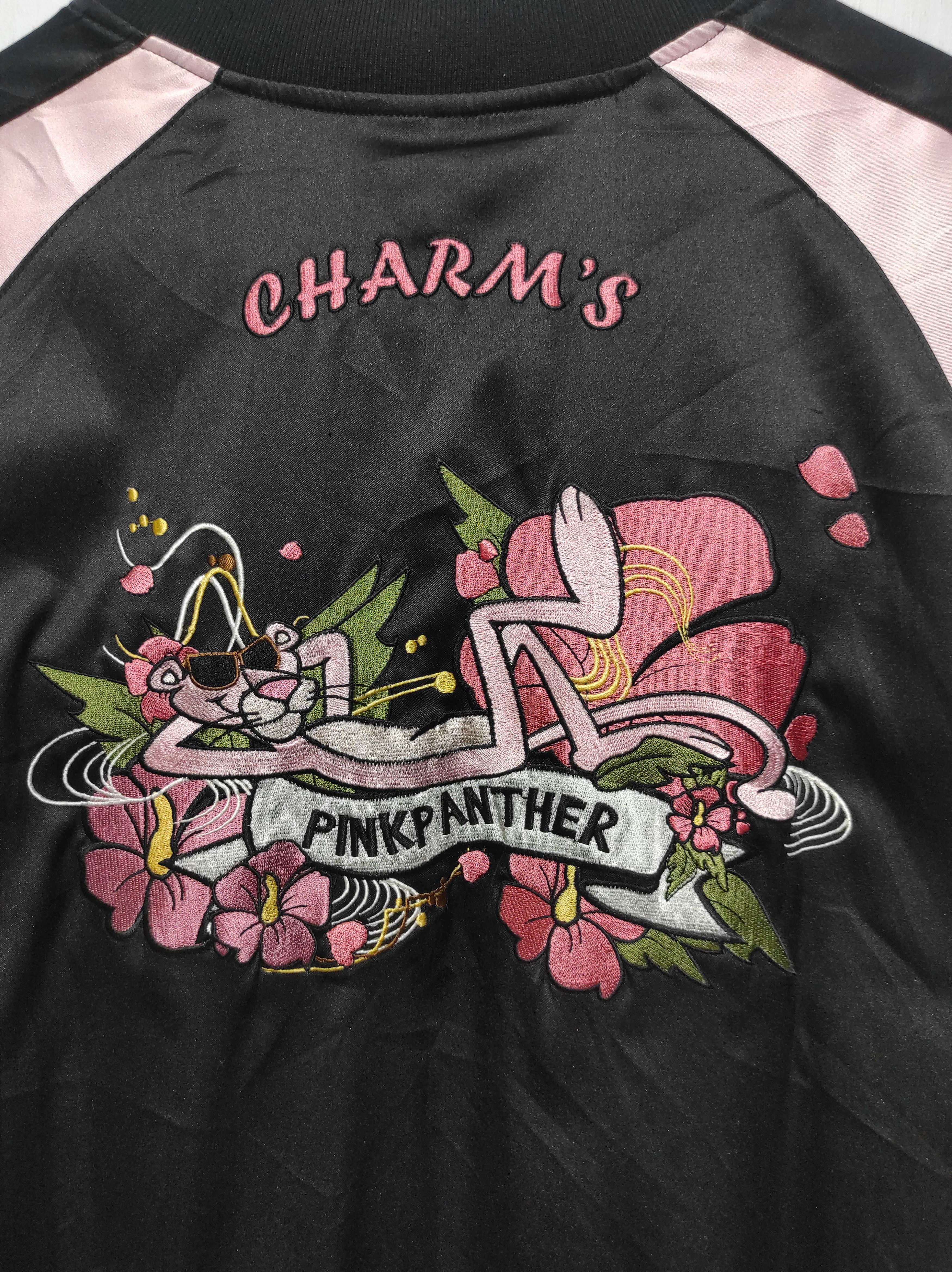 Japanese Brand Vintage Pink Panther Satin Embroidery Jacket Size US M / EU 48-50 / 2 - 2 Thumbnail