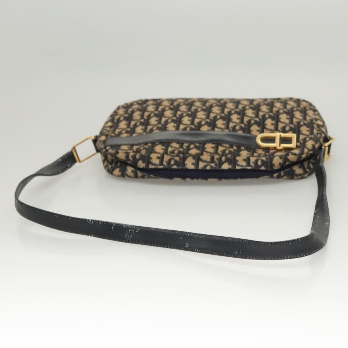 Dior DIOR Trotter Canvas Shoulder Bag Navy Gold Size ONE SIZE - 7 Thumbnail
